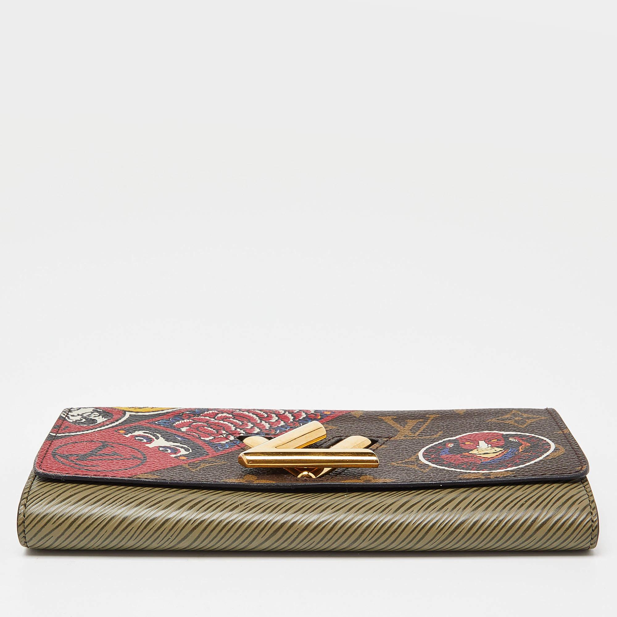Louis Vuitton Monogram Canvas and Epi Leather Kabuki Twist Wallet In Good Condition For Sale In Dubai, Al Qouz 2