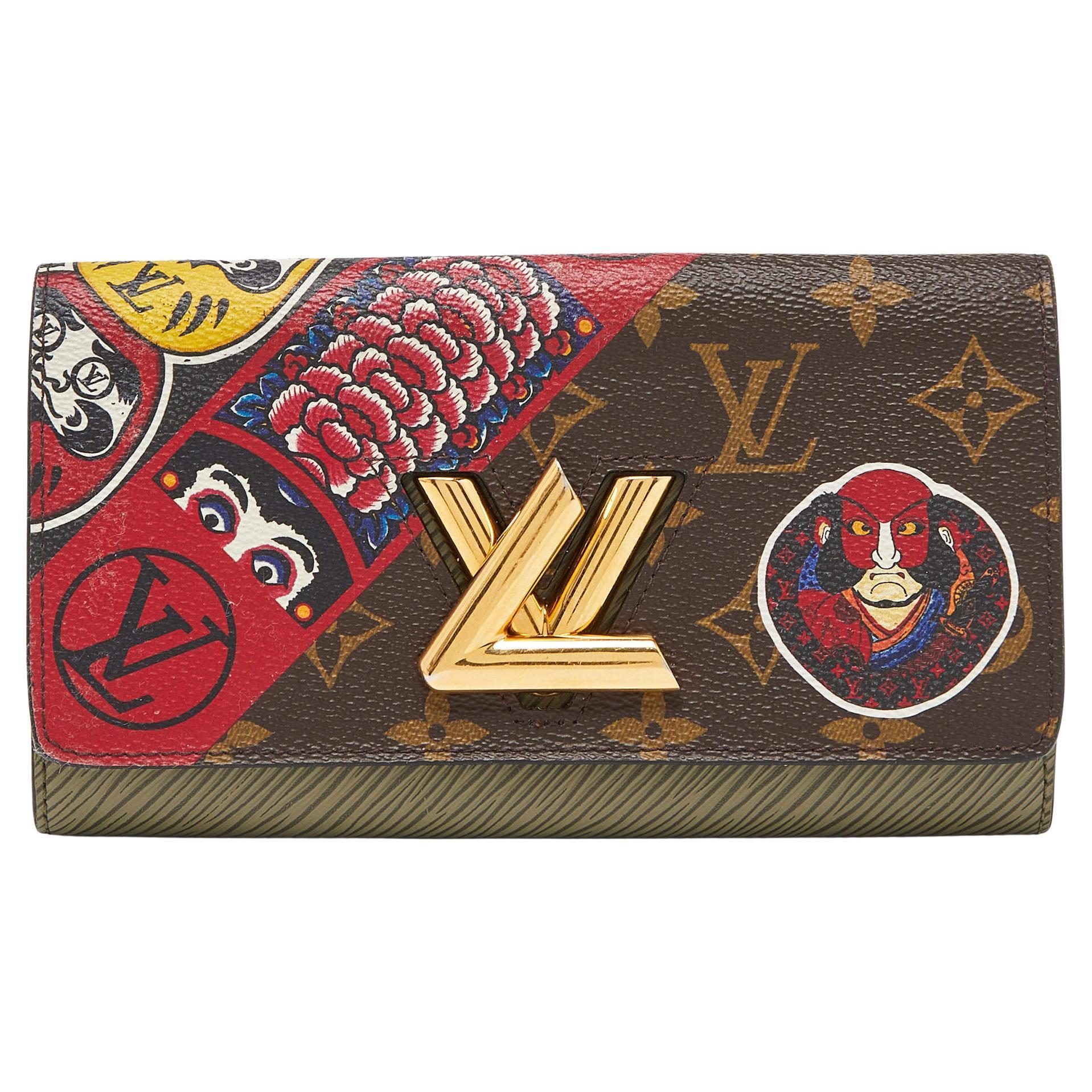 Louis Vuitton Monogram Canvas and Epi Leather Kabuki Twist Wallet For Sale