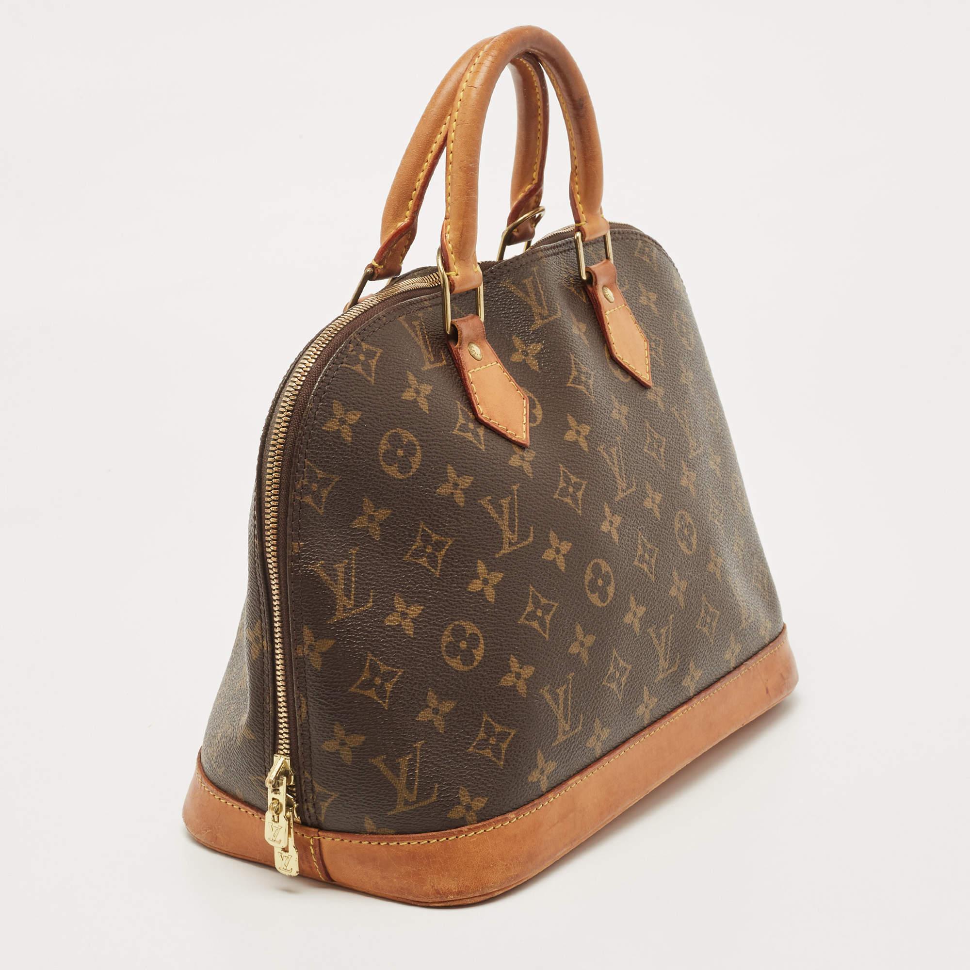 Women's Louis Vuitton Monogram Canvas and Leather Alma PM Bag For Sale