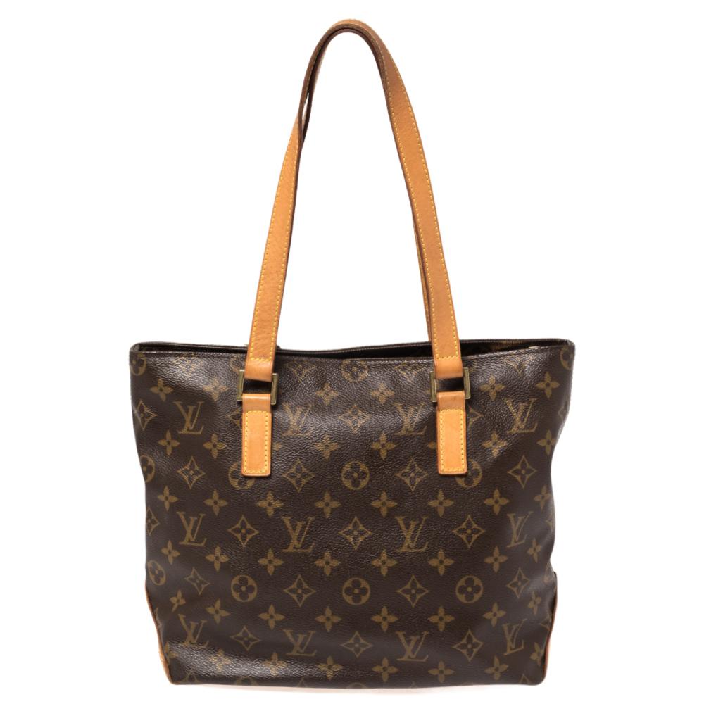 Louis Vuitton's Cabas Piano bag is both stylish and handy. Crafted from their signature Monogram canvas, the bag has two leather handles a leather base, and a spacious canvas interior that will comfortably hold all your essentials. This bag is ideal