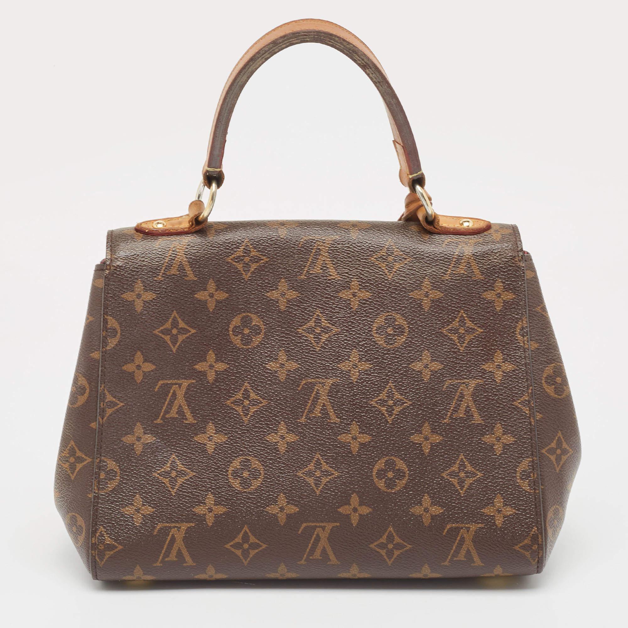 Louis Vuitton Monogram Canvas and Leather Cluny BB Bag For Sale 15