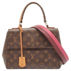 Louis Vuitton Cluny BB Tasche aus Segeltuch und Leder mit Monogramm und Leder