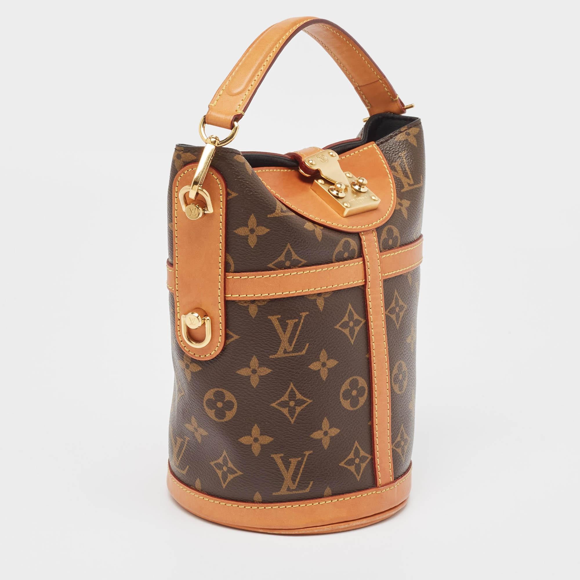 Women's Louis Vuitton Monogram Canvas and Leather Duffle Bag For Sale