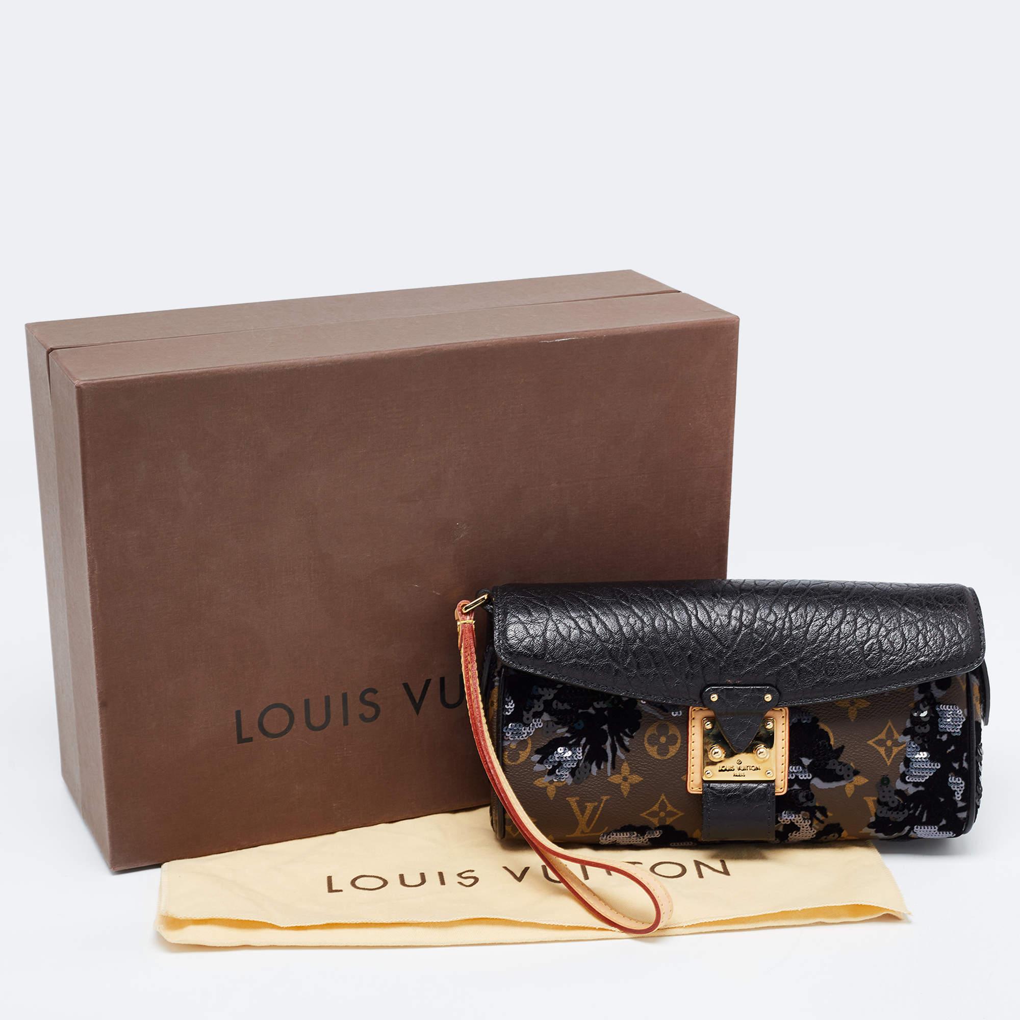 Louis Vuitton Monogram Canvas and Leather Fleur de Jais Manege Clutch 8