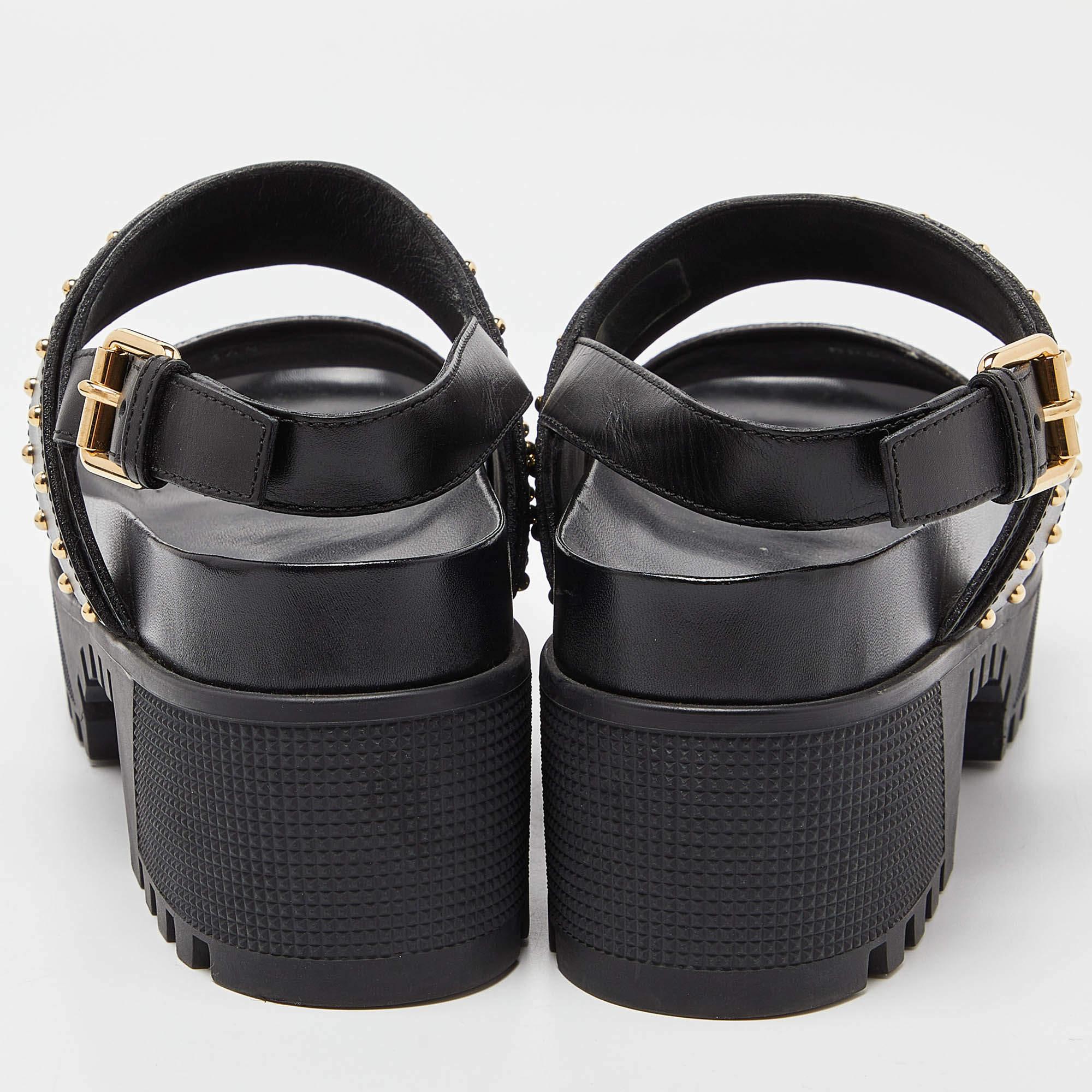 Louis Vuitton Monogram Canvas and Leather Laureate Platform Sandals Size 36.5 3