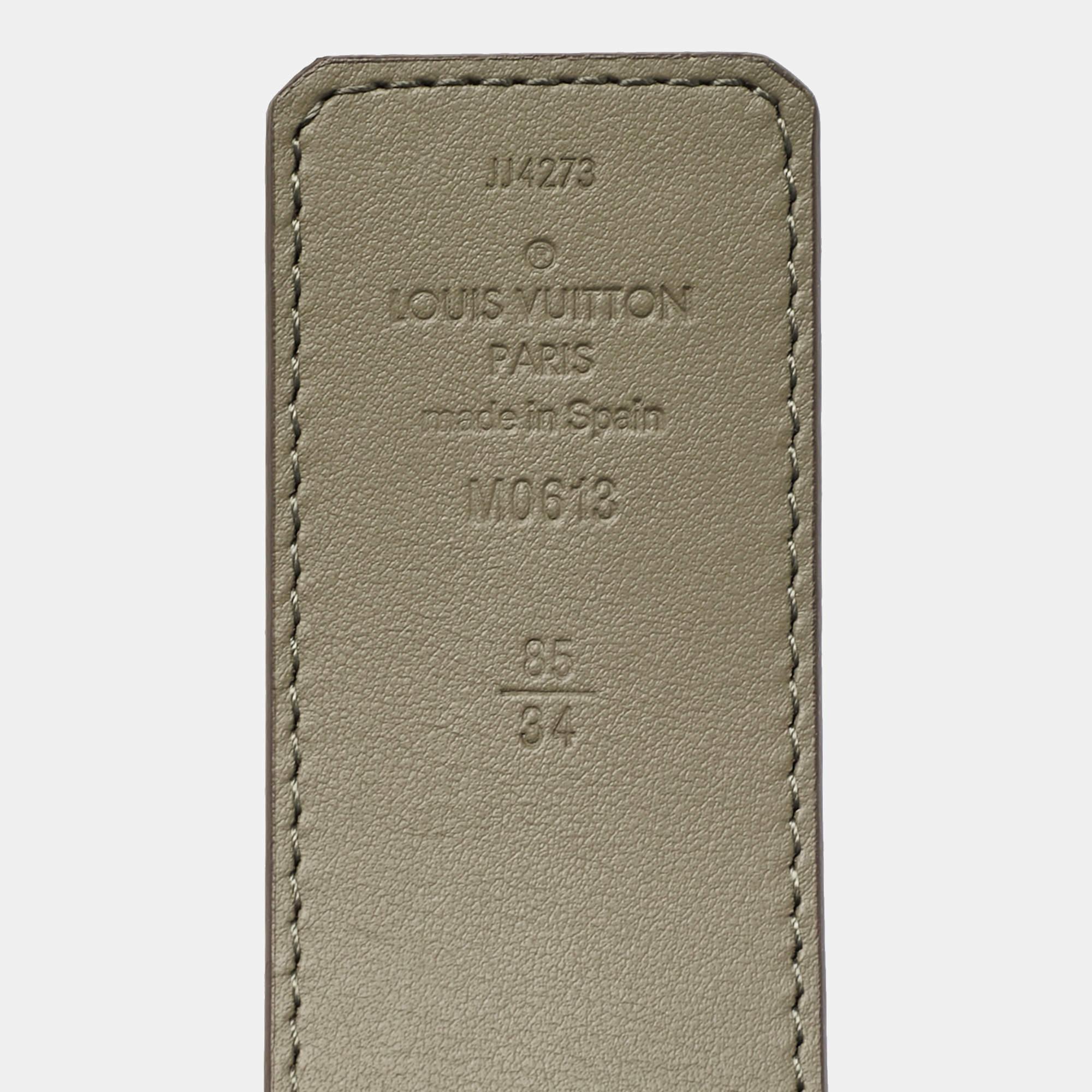 Men's Louis Vuitton Monogram Canvas and Leather LV Initiales Reversible Belt 85 CM For Sale
