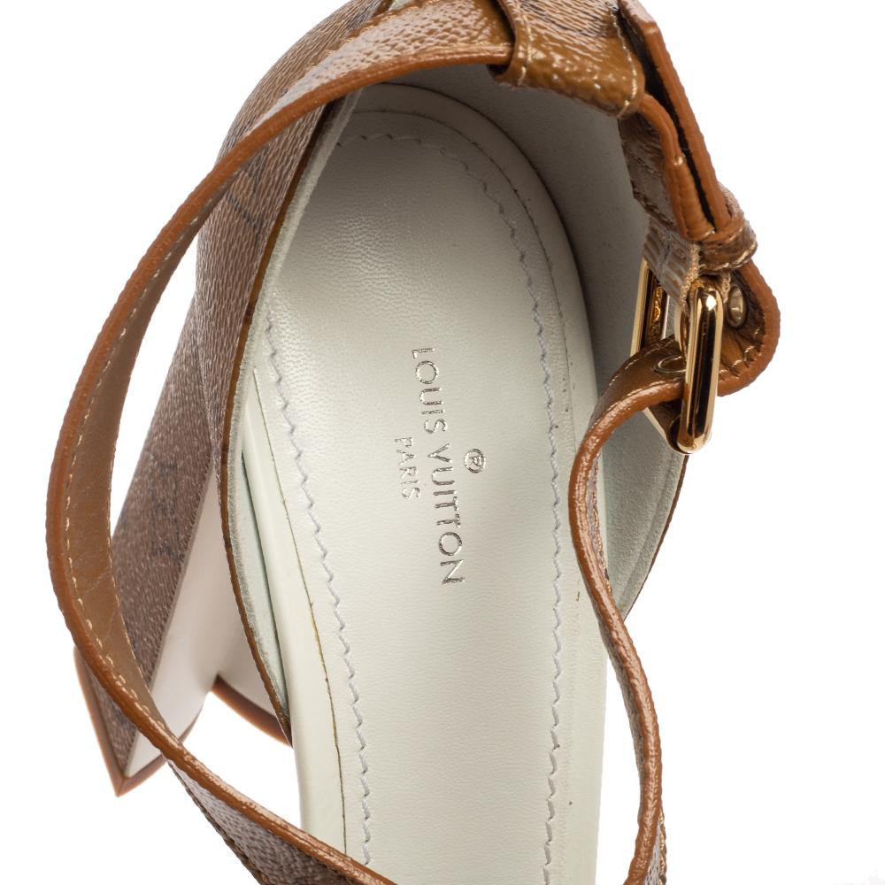 Beige Louis Vuitton Monogram Canvas and Leather Matchmake Sandals Size 39.5
