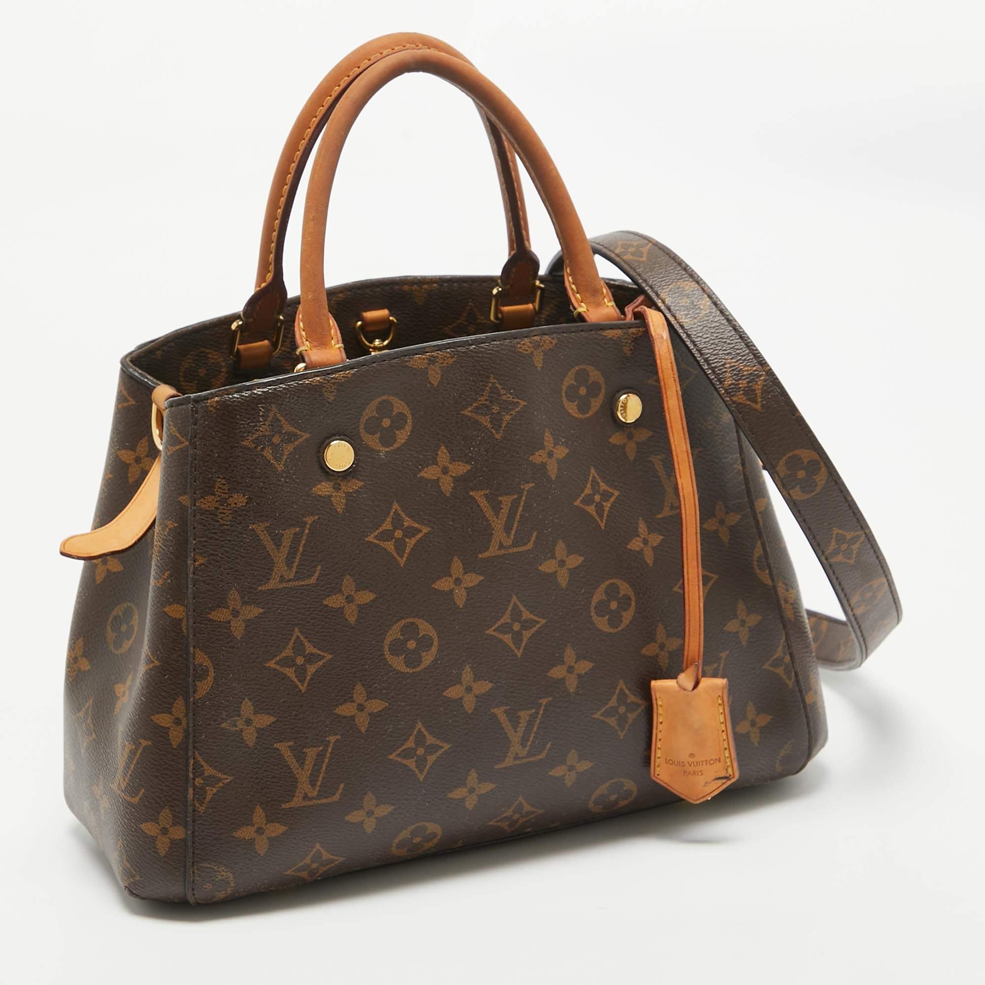 Brown Louis Vuitton Monogram Canvas and Leather Montaigne BB Bag