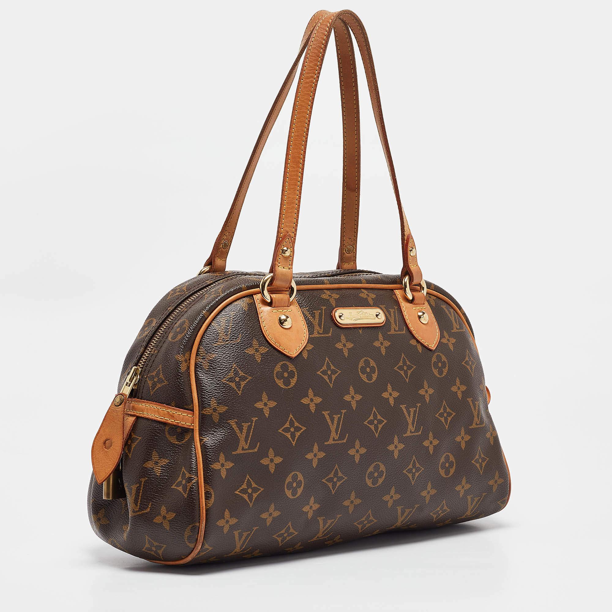 Black Louis Vuitton Monogram Canvas and Leather Montorgueil PM Bag