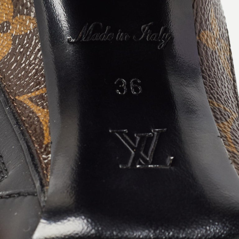 Louis Vuitton Black/Brown Monogram Canvas and Leather Rodeo Queen Ankle  Boots Size 36 Louis Vuitton