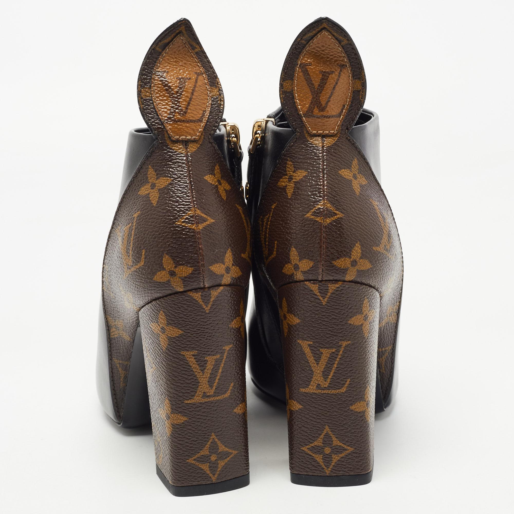 Louis Vuitton Monogram Canvas and Leather Rodeo Queen Ankle Boots Size 36 3