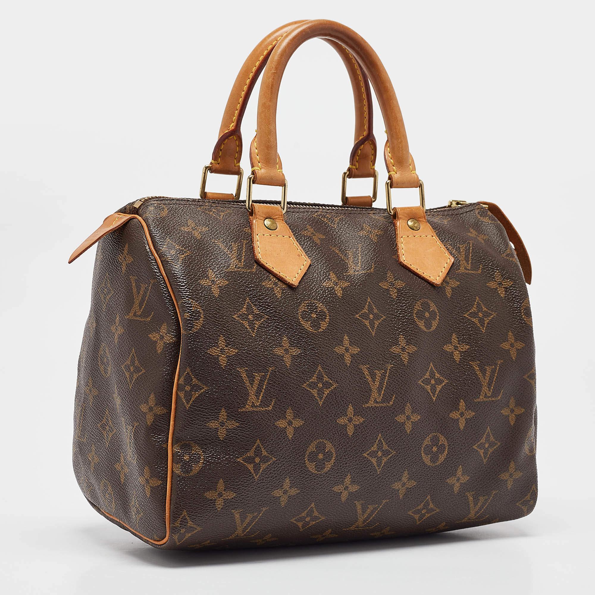Bolso Louis Vuitton Speedy 25 de lona y piel con monograma Negro