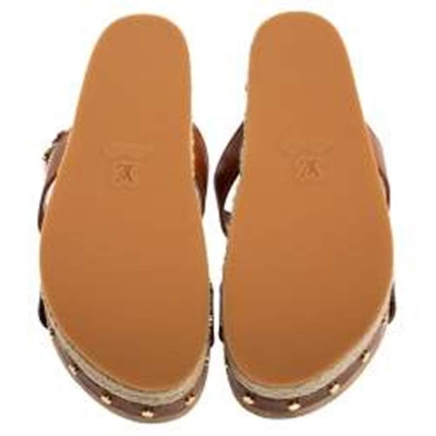 Brown Louis Vuitton Monogram Canvas and Leather Timelapse Sandals Size 41