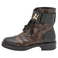Louis Vuitton Monogram Canvas and Leather Wonderland Ranger Combat Boots Size 38