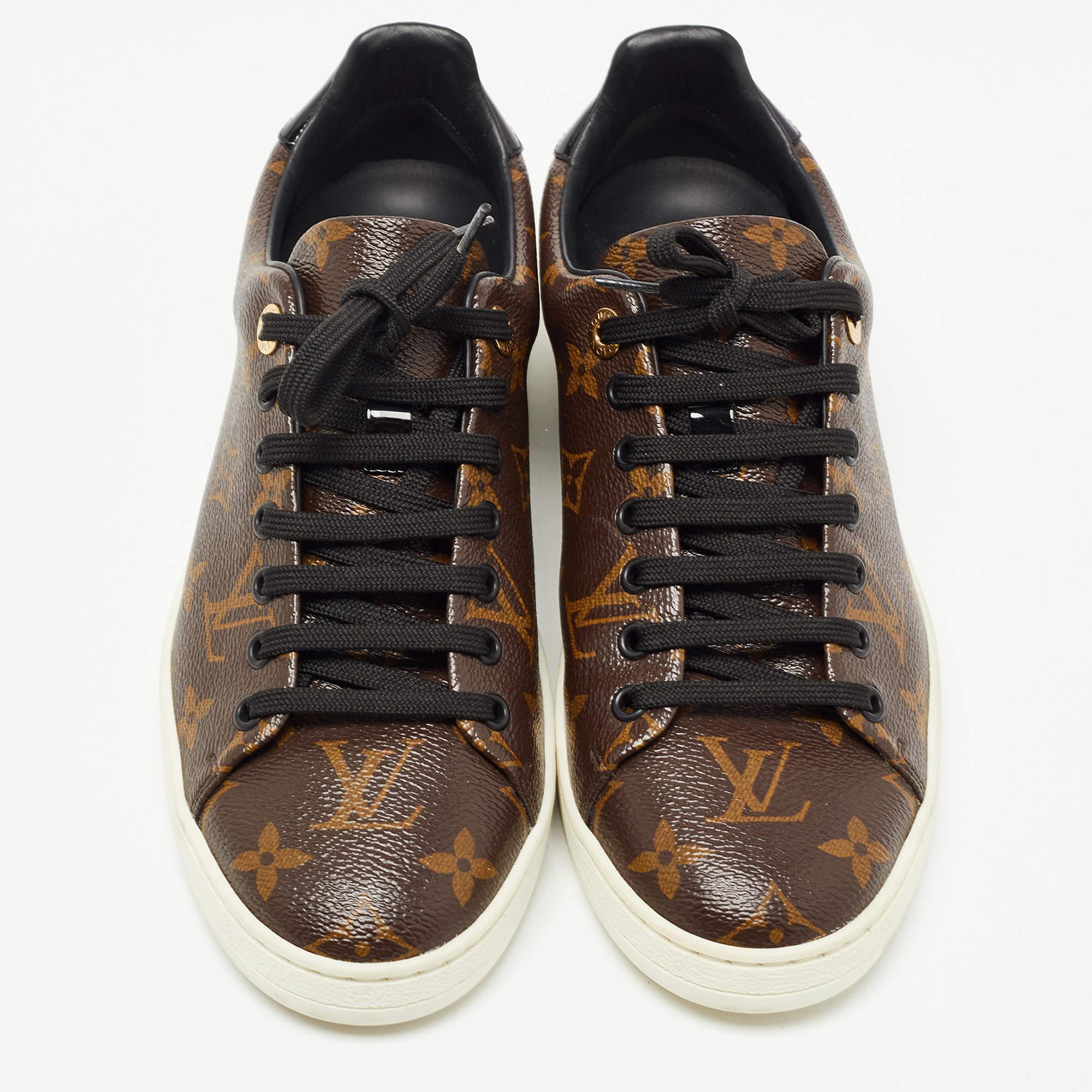 Louis Vuitton Monogram Canvas and Patent Leather Frontrow Sneakers Size 38.5 1