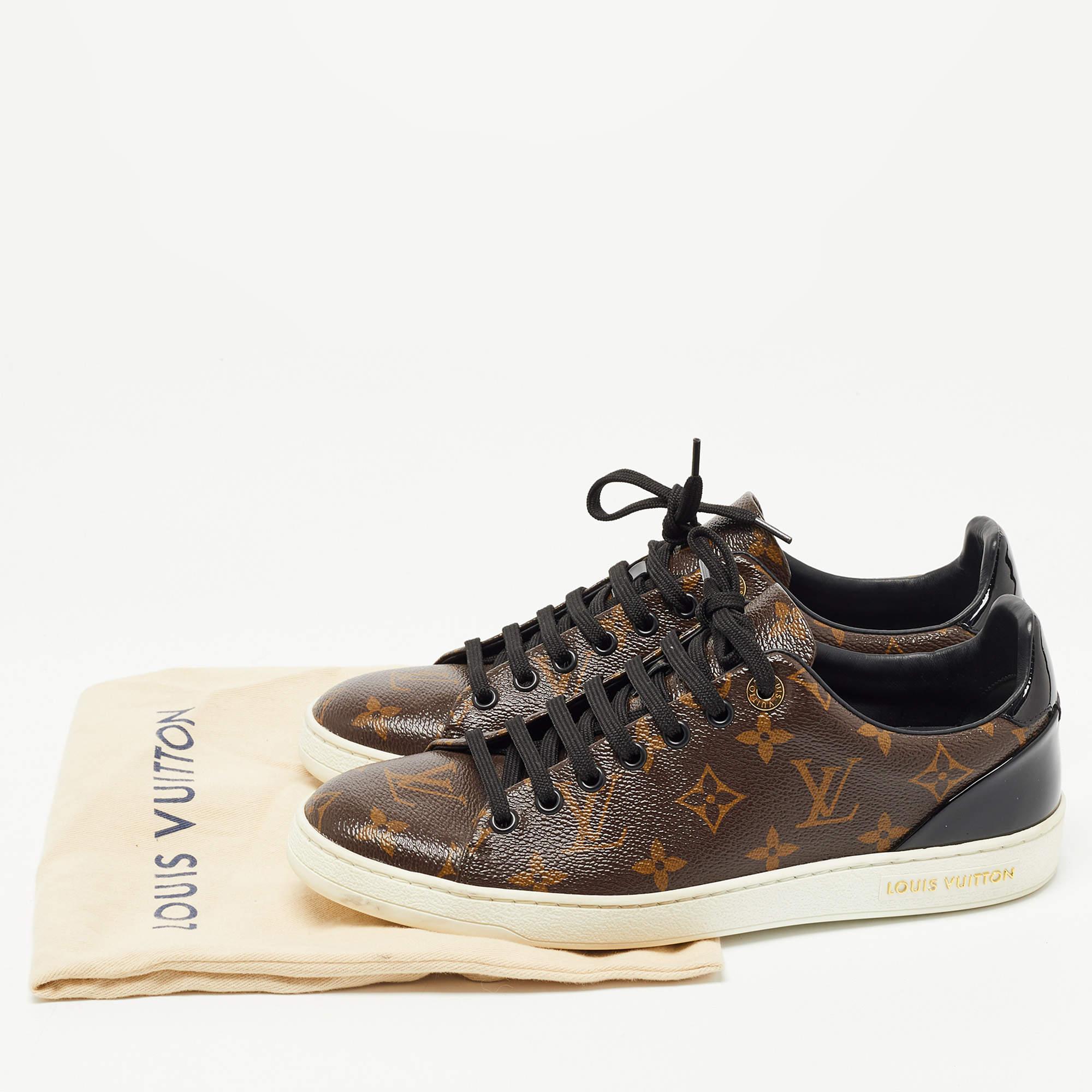 Louis Vuitton Monogram Canvas and Patent Leather Frontrow Sneakers Size 38.5 5