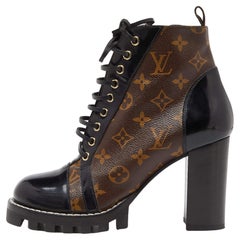 Louis Vuitton Monogram Canvas And Patent Leather Star Trail Ankle Boot Size 40