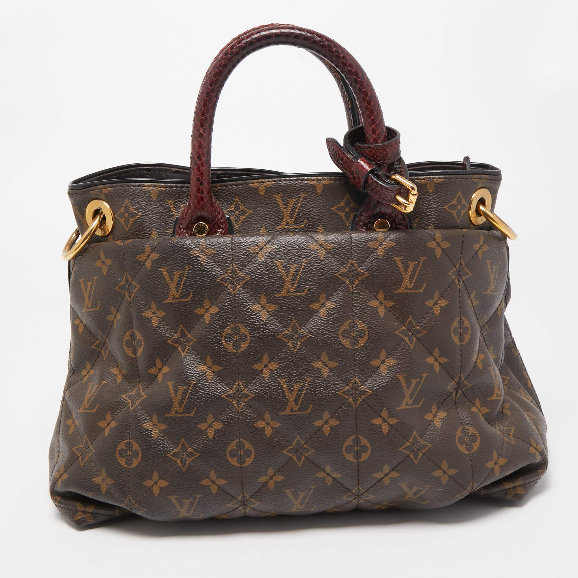 Women's Louis Vuitton Monogram Canvas and Python Limited Edition Etoile Exotique MM Bag For Sale