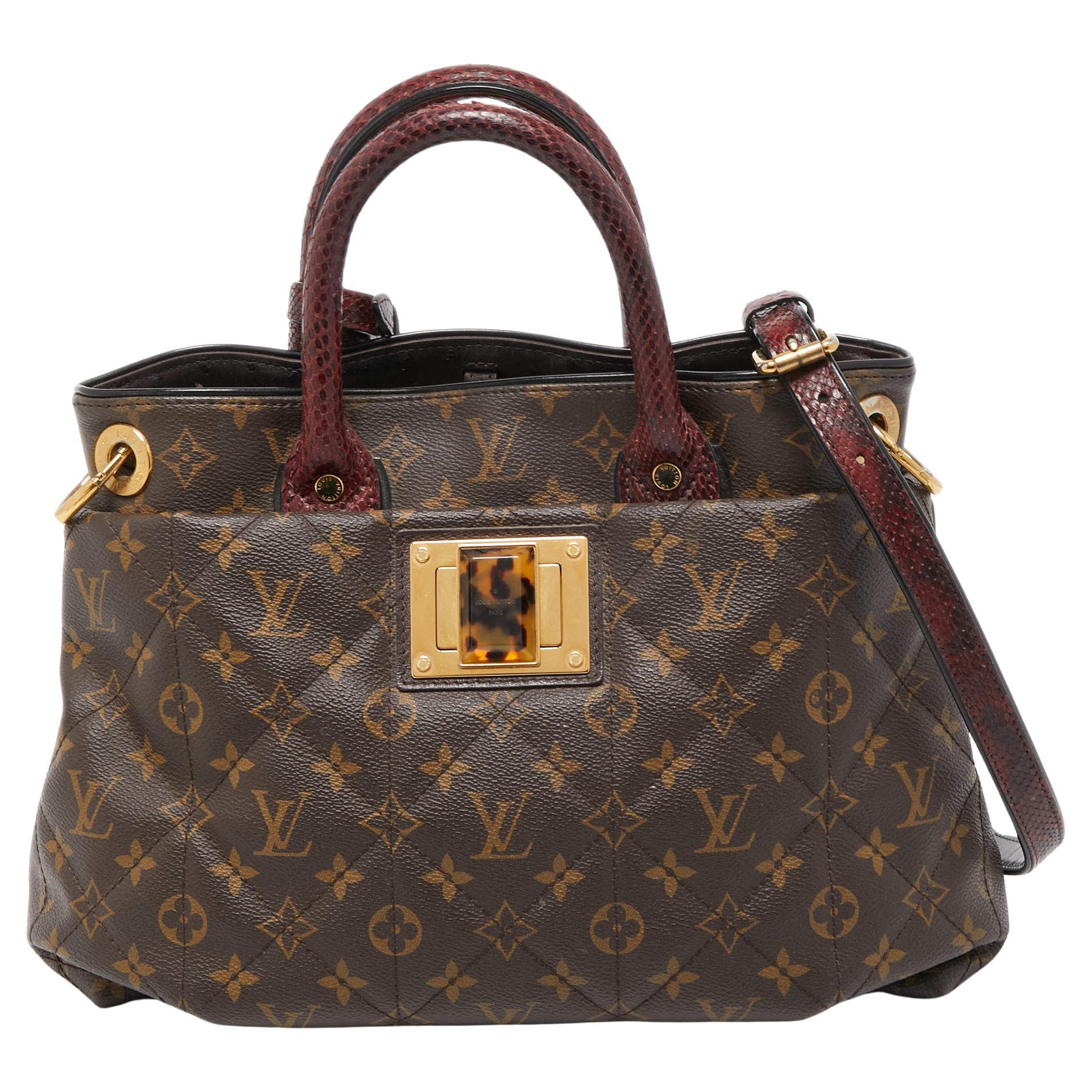 Louis Vuitton Monogram Canvas and Python Limited Edition Etoile Exotique MM Bag For Sale