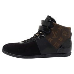 Louis Vuitton Monogram Canvas and Suede High Top Sneakers Size 37.5