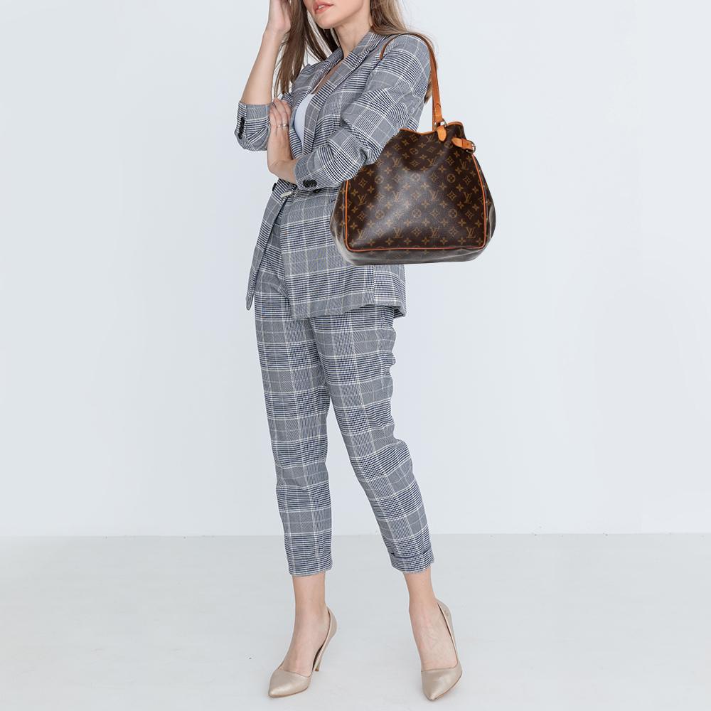 Brown Louis Vuitton Monogram Canvas Batignolles Vertical Bag