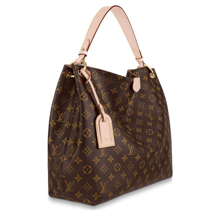 Louis Vuitton Beige Monogram Canvas Graceful MM Hobo Bag For Sale at 1stDibs