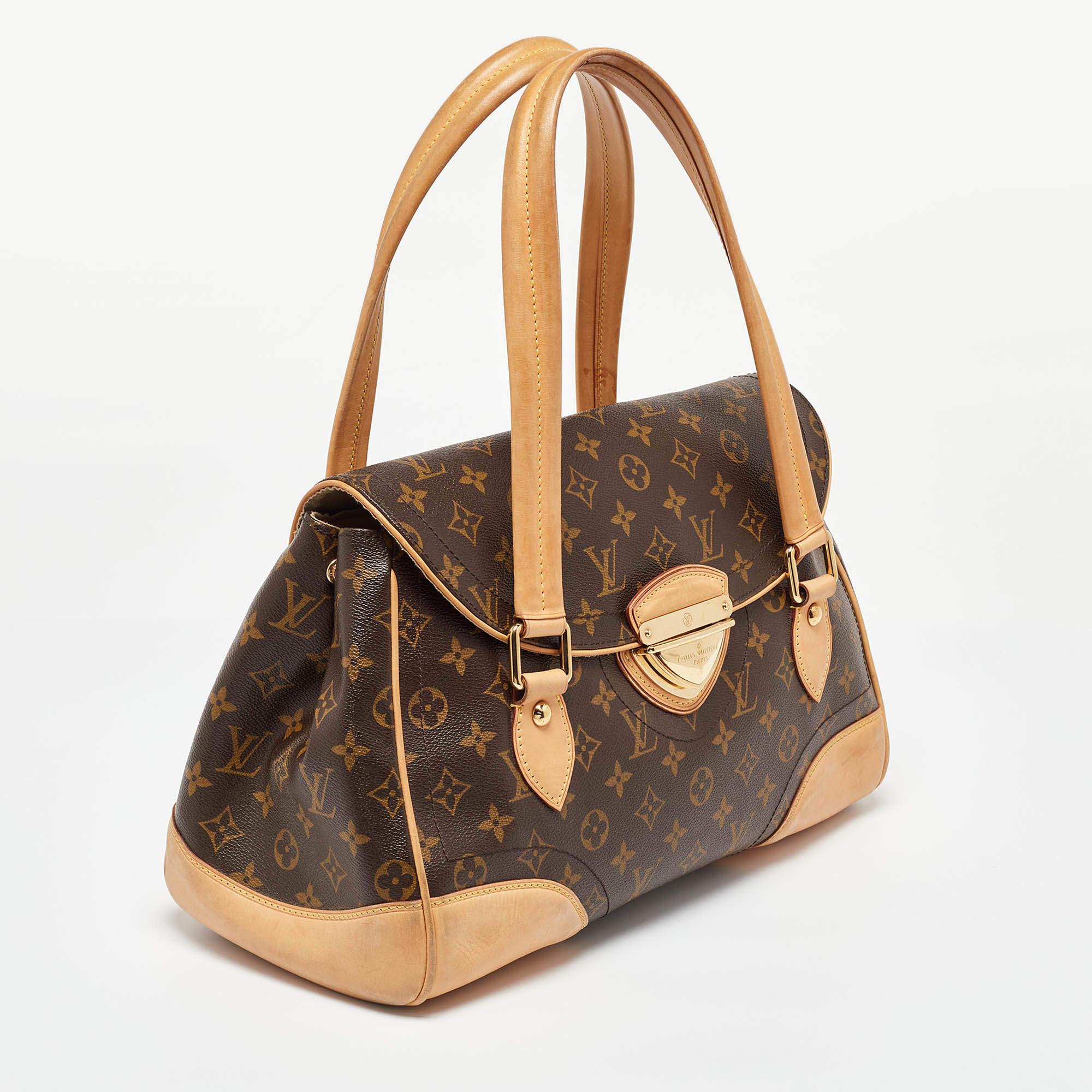 Brown Louis Vuitton Monogram Canvas Beverly GM Bag For Sale
