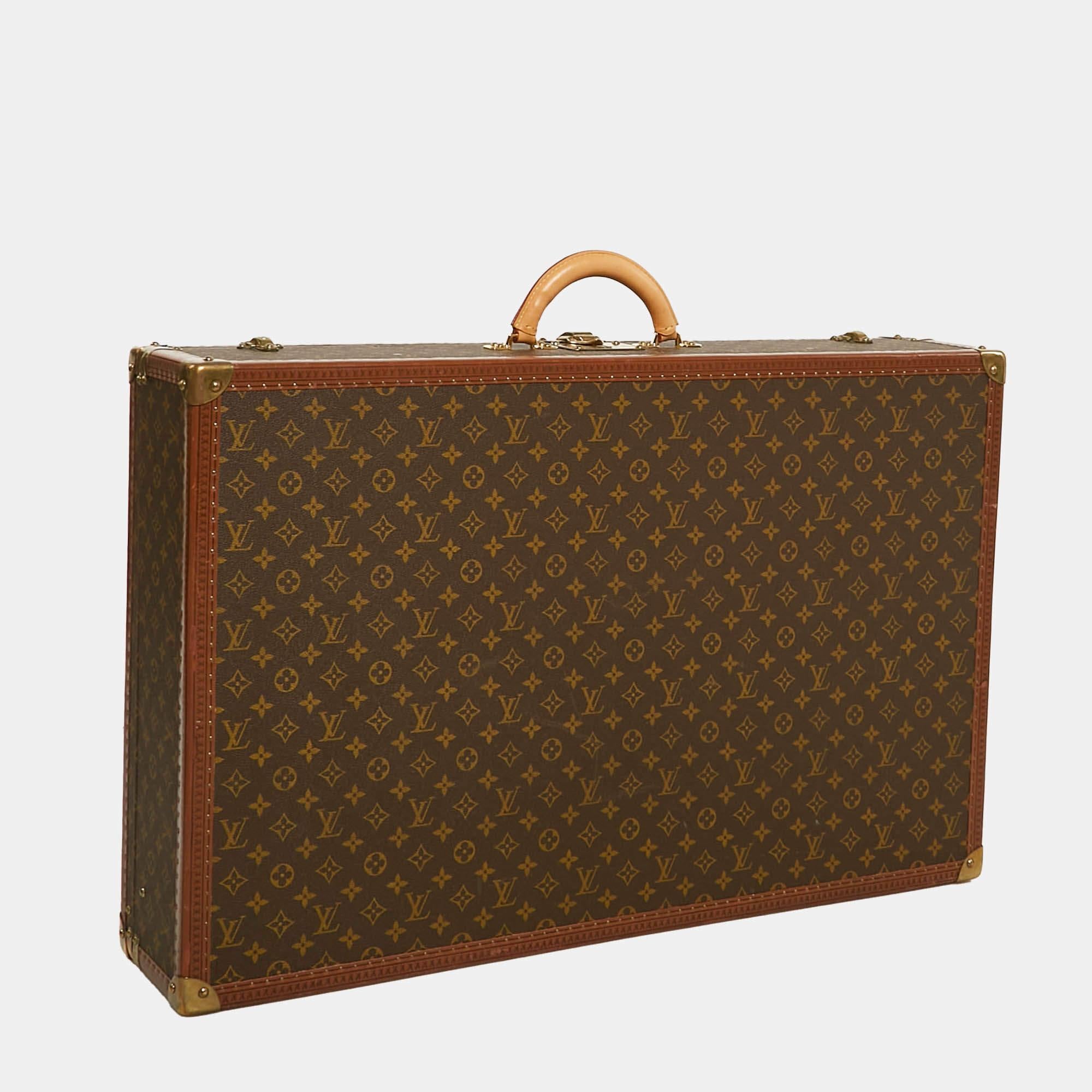 Black Louis Vuitton Monogram Canvas Bisten 80 Suitcase For Sale
