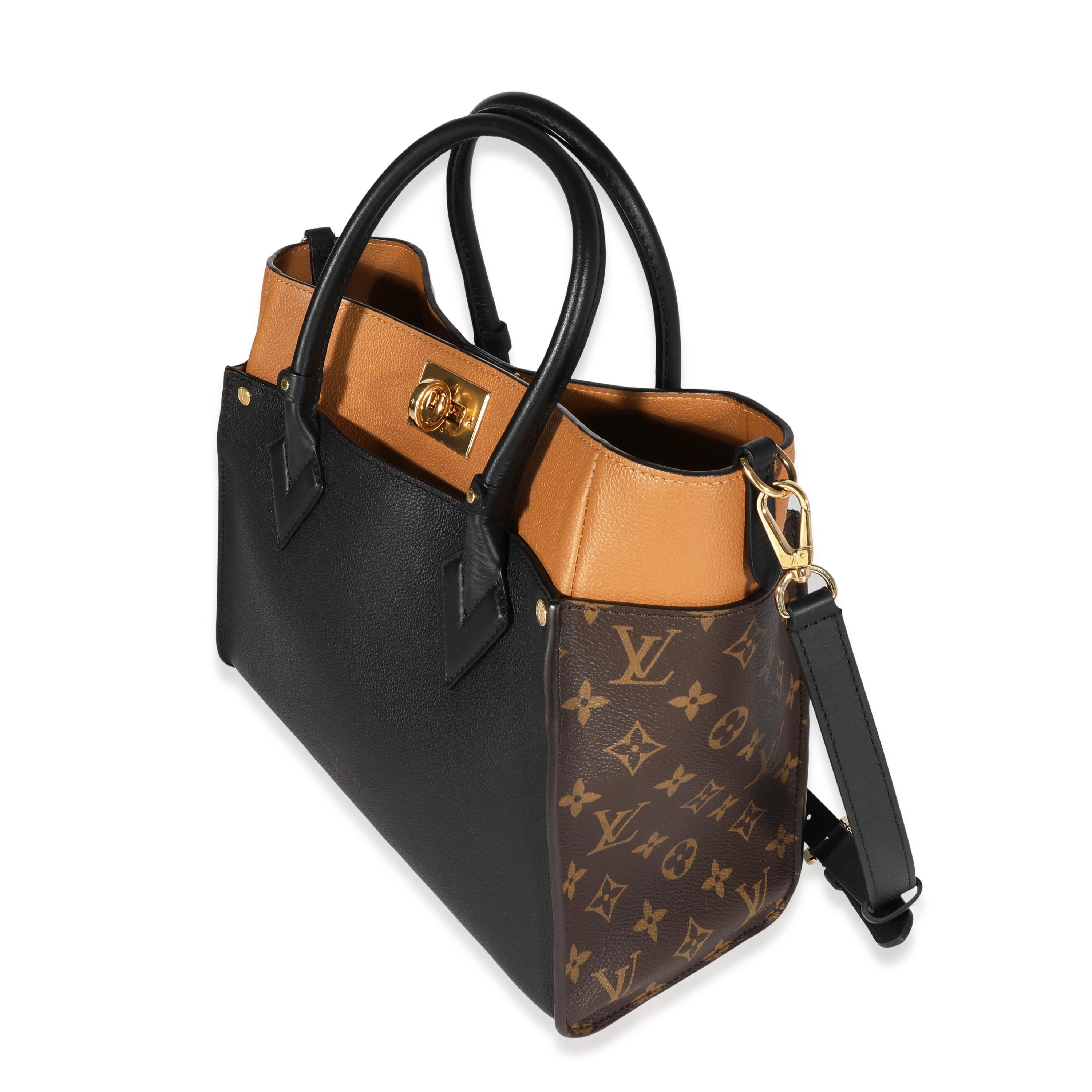 Louis Vuitton Monogram Canvas e pelle di vitello nera On My Side PM Tote In condizioni buone a New York, NY