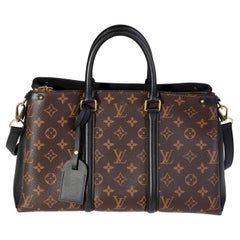 Louis Vuitton Soufflot aus Segeltuch mit Monogramm und schwarzem Leder MM