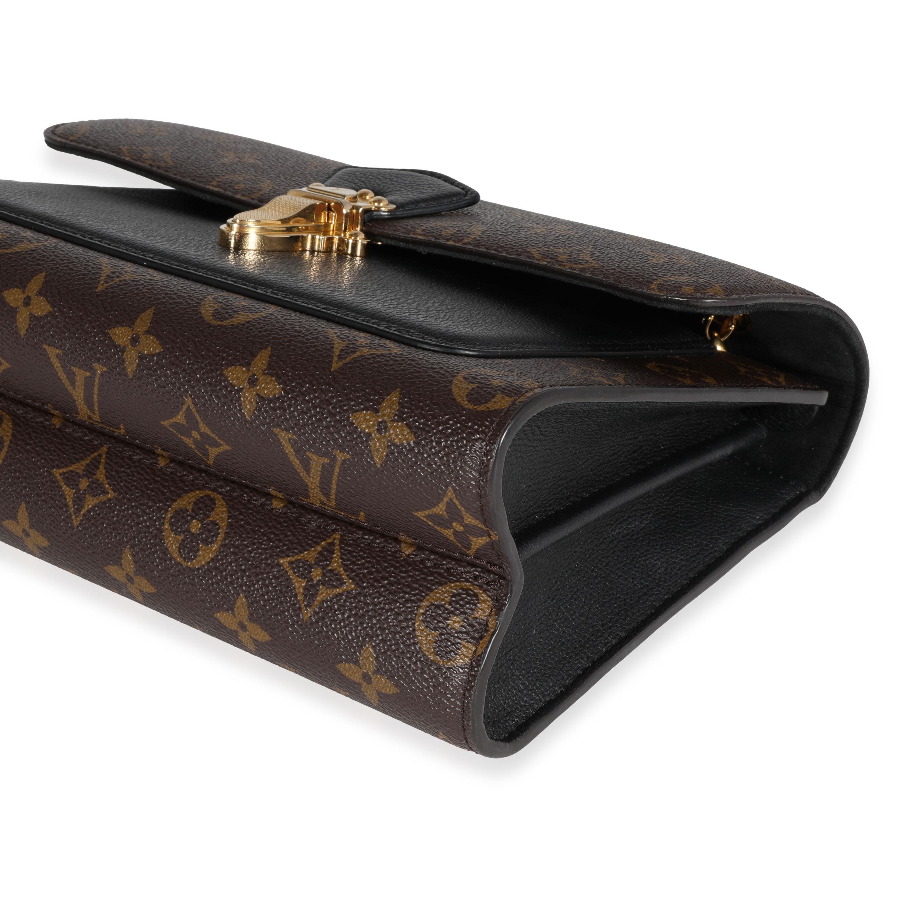 Louis Vuitton Monogram Canvas & Black Leather Victoire Bag In Good Condition In New York, NY