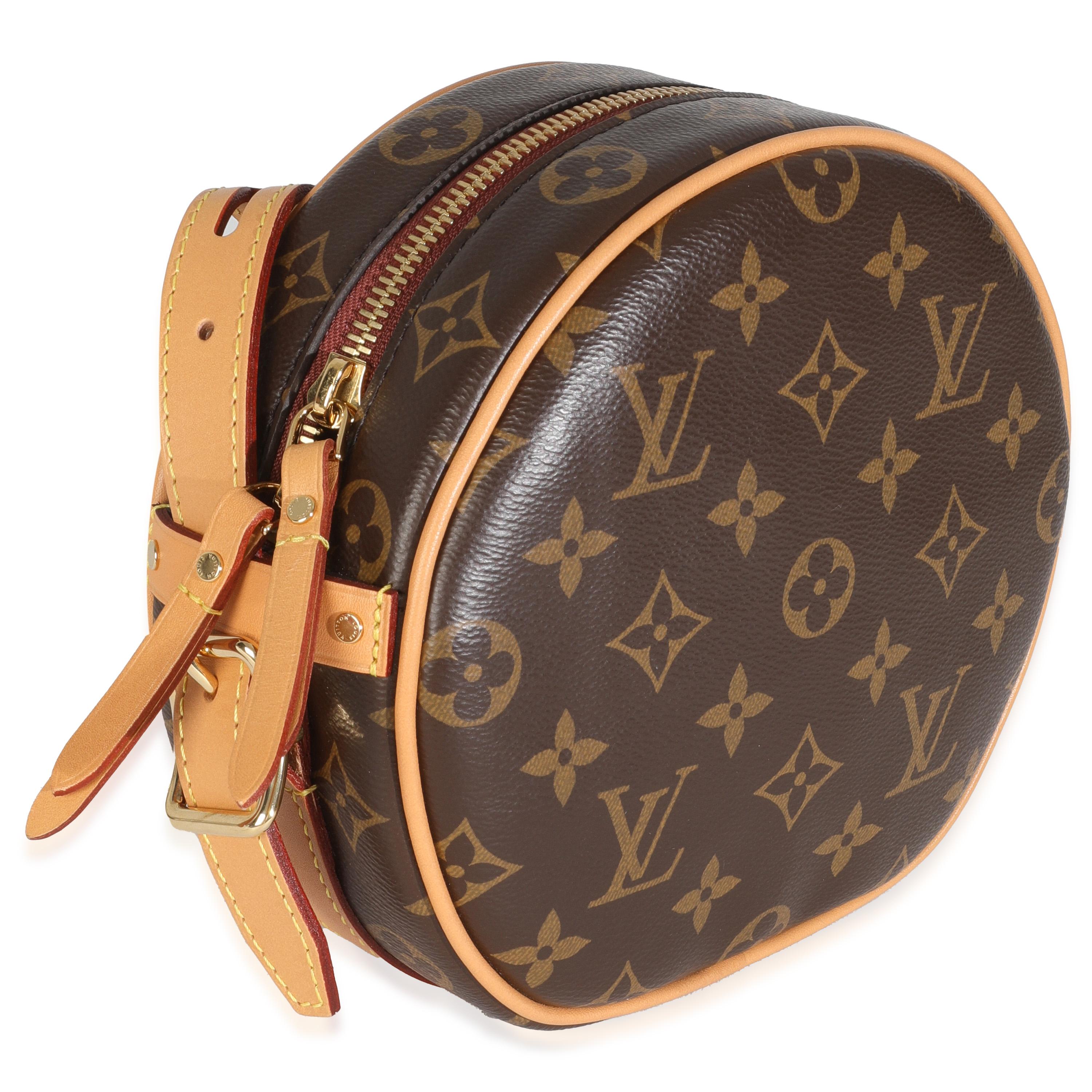 Marrone Louis Vuitton Monogram Canvas Boite Chapeau Souple PM in vendita