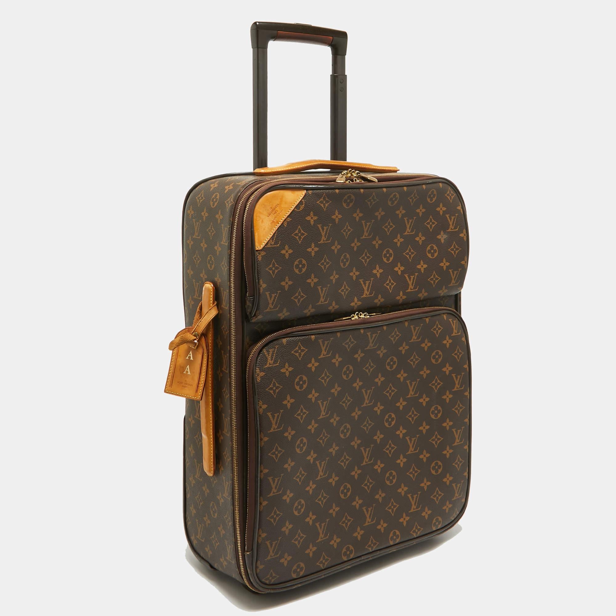 Louis Vuitton Monogram Canvas Business Pegase 55 Gepäckstücke aus Segeltuch (Schwarz) im Angebot