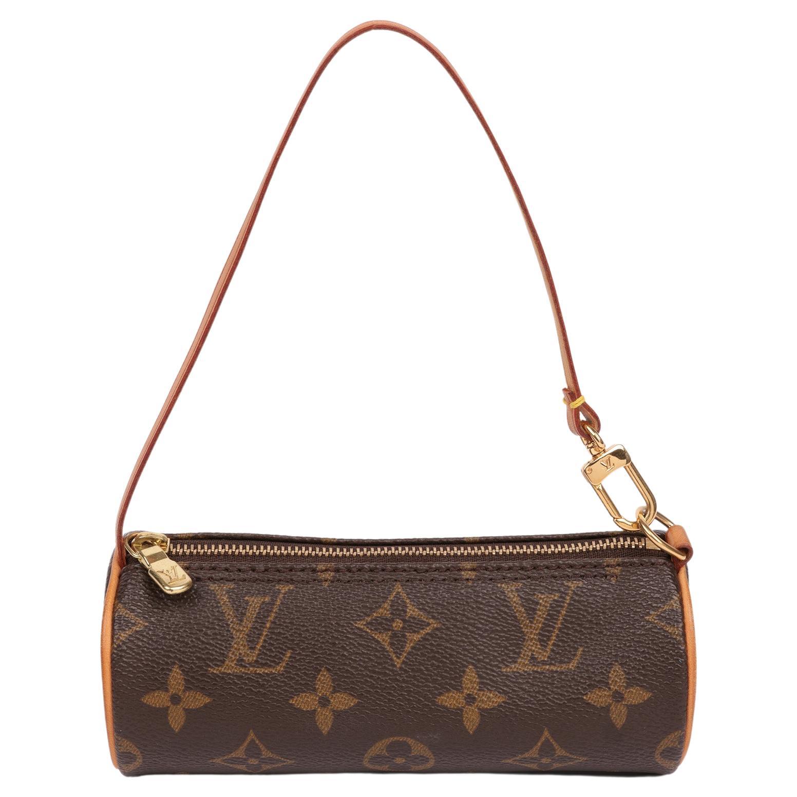 Louis Vuitton Monogram Canvas and Calfskin Leather Mini Pochette Papillon  Pouch For Sale at 1stDibs