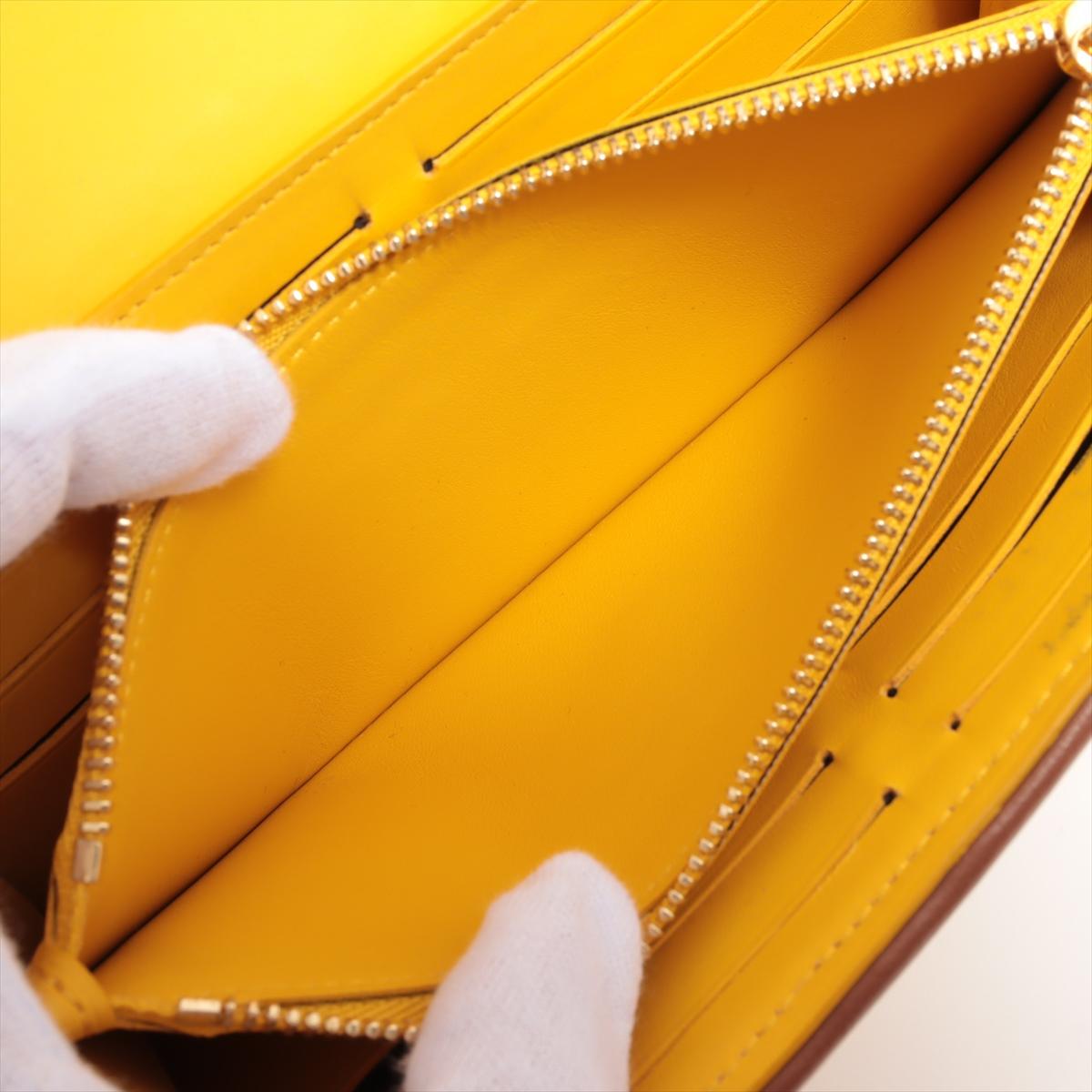 Louis Vuitton Monogram Canvas Capucine Wallet Stripe Yellow Beige For Sale 5