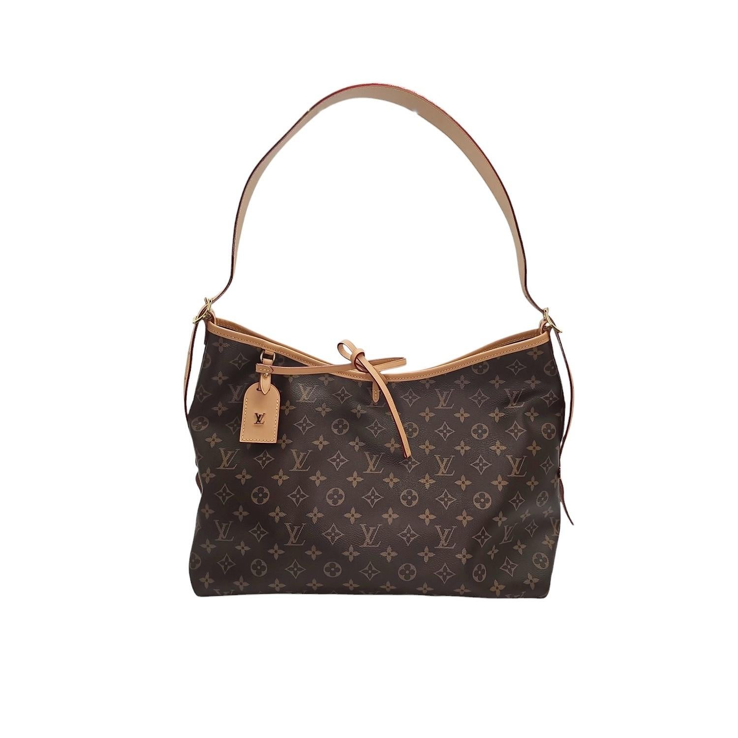 Black Louis Vuitton Monogram Canvas CarryAll MM Hobo