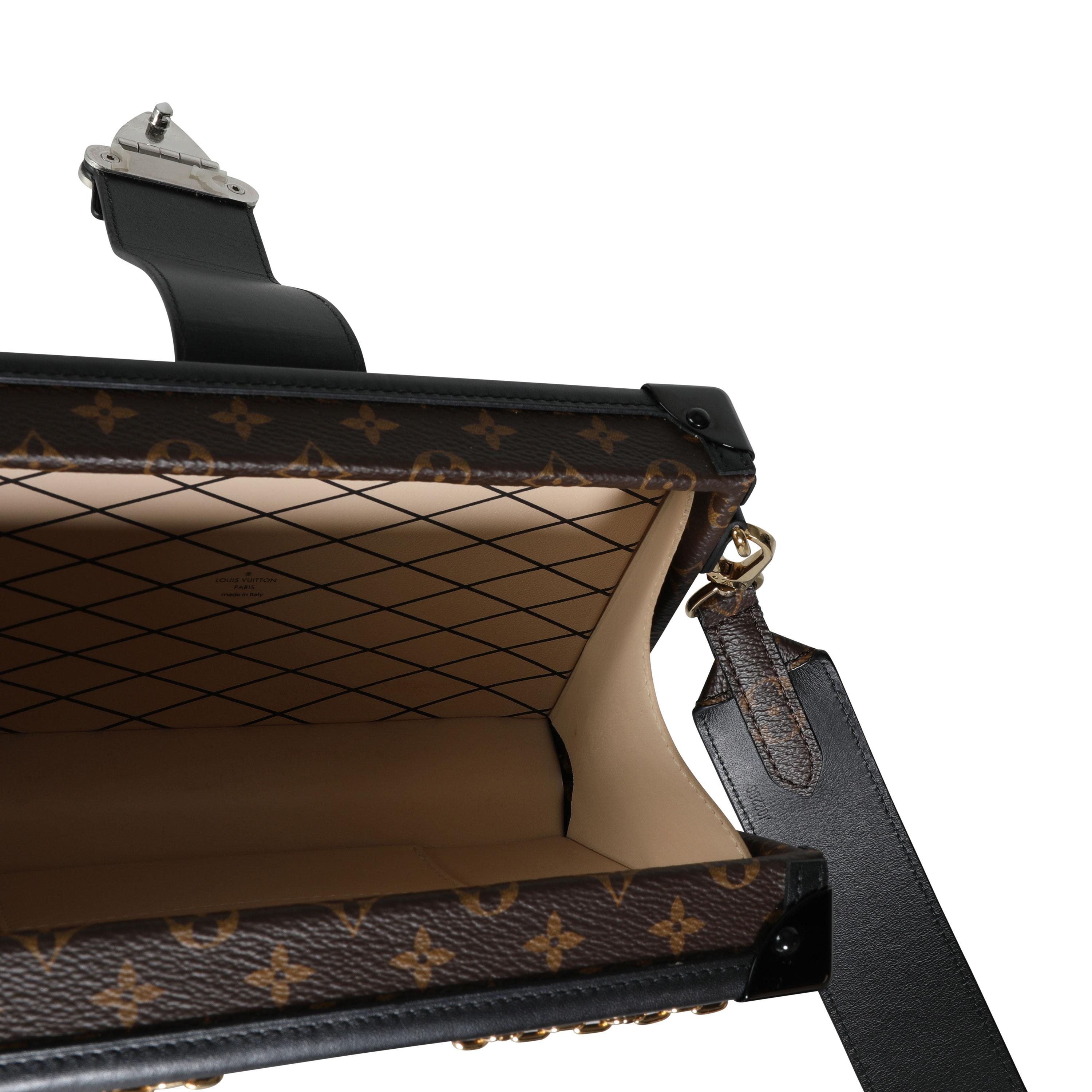 Black Louis Vuitton Monogram Canvas Chain Detail Petite Malle