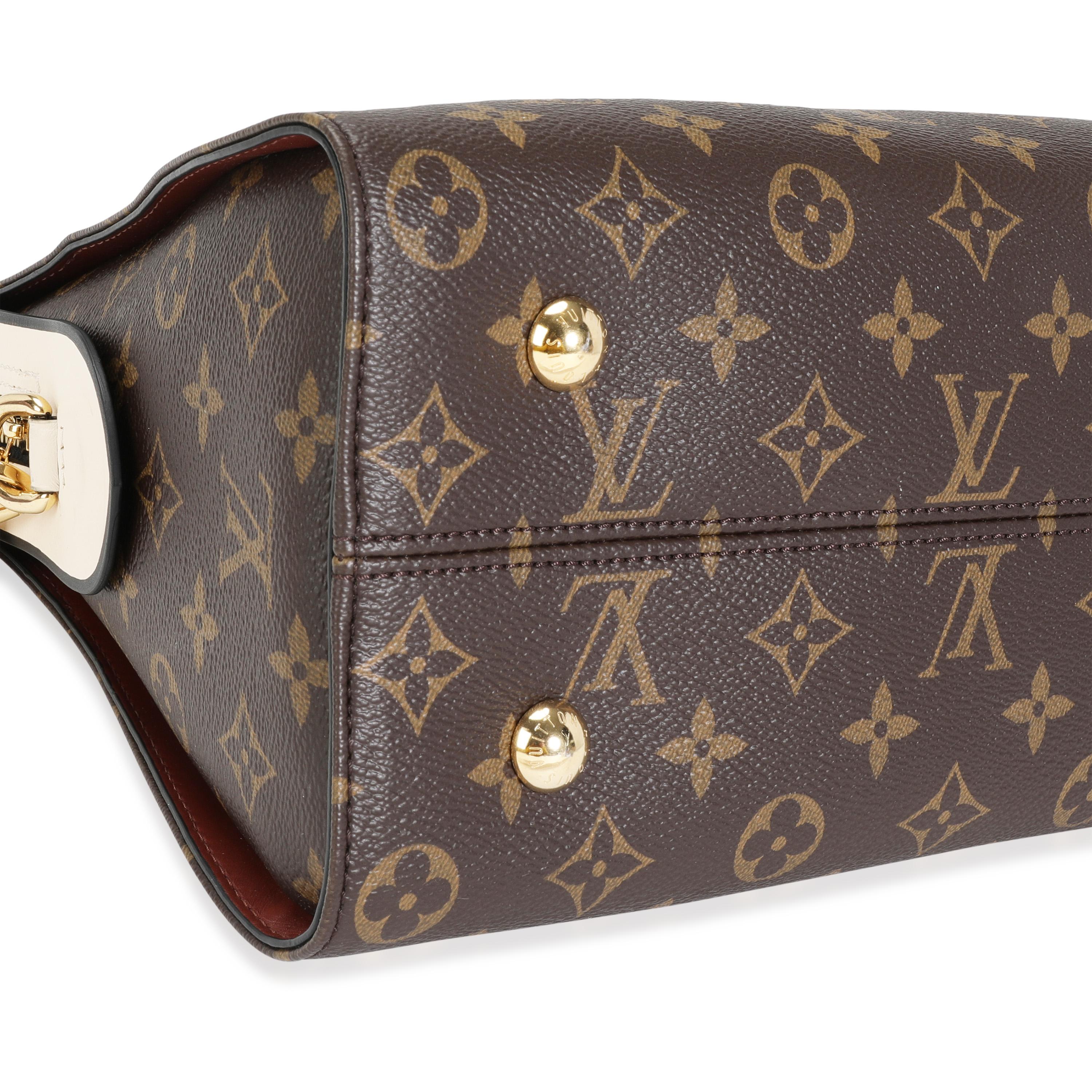 Black Louis Vuitton Monogram Canvas & Cream Leather Tuileries Satchel
