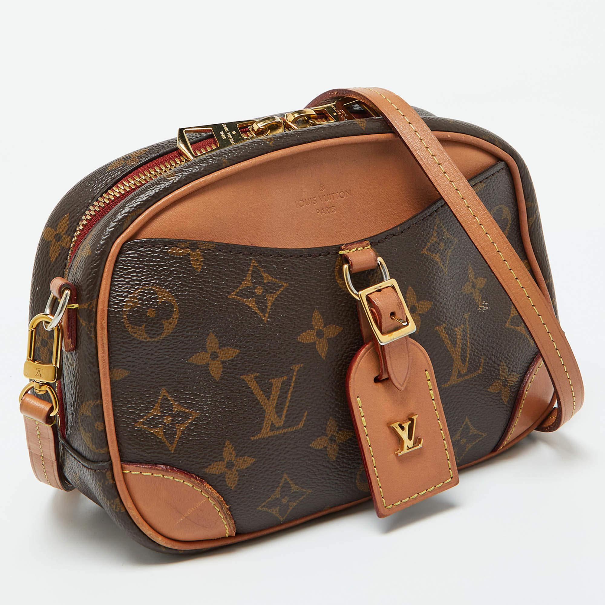 Marrone Borsa Louis Vuitton Monogram in tela Deauville Mini in vendita