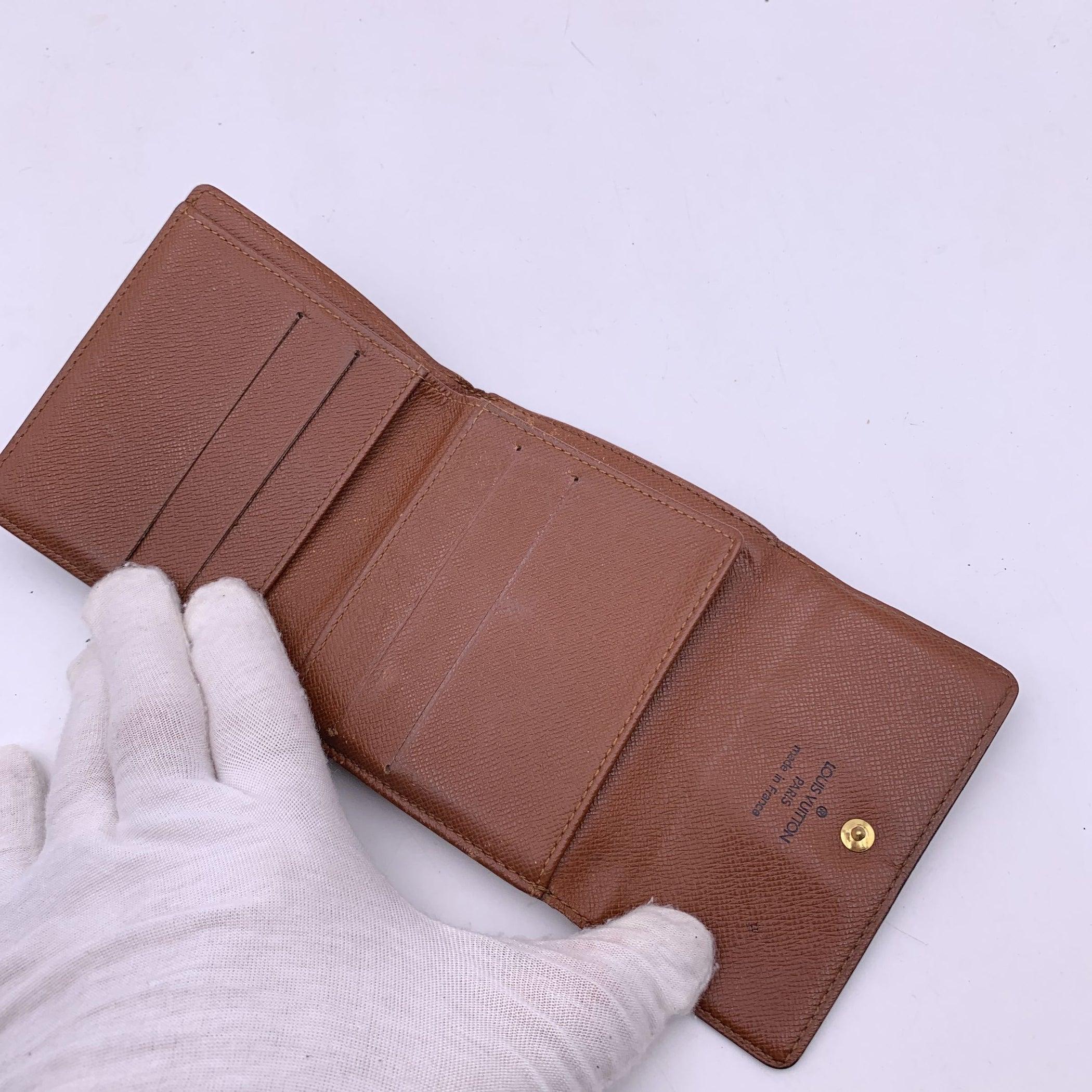 Black Louis Vuitton Monogram Canvas Elise Square Compact Wallet M61654
