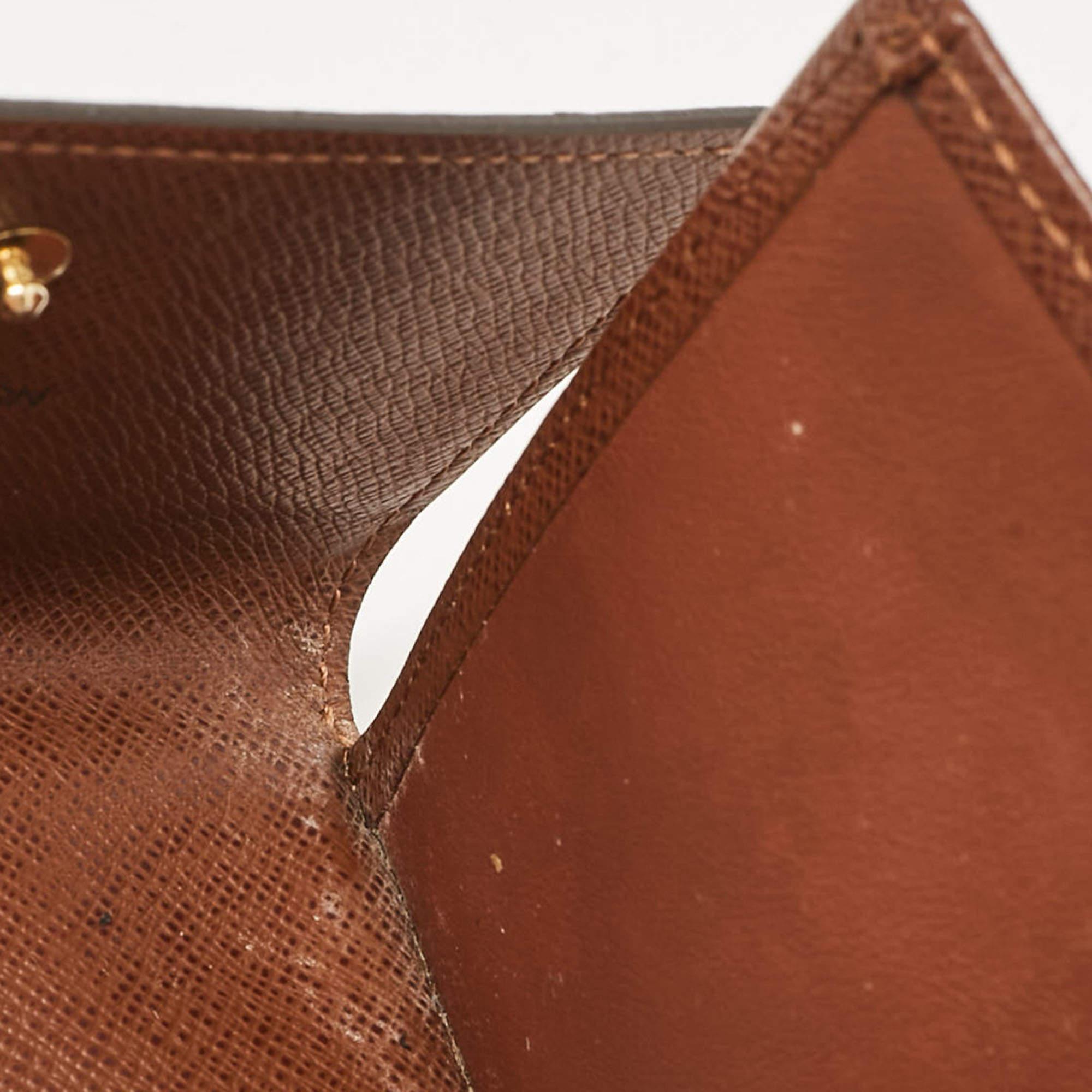 Marrone Portafoglio Elise in tela Monogram Louis Vuitton in vendita