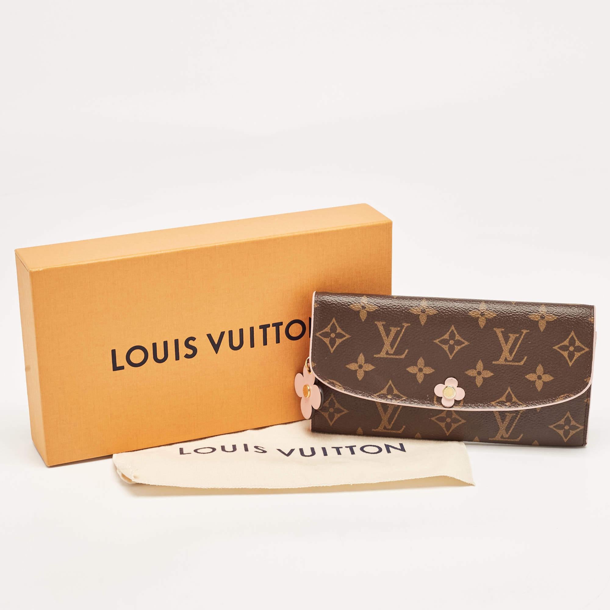 Louis Vuitton Monogram Canvas Emilie Bloom Flower Wallet 10