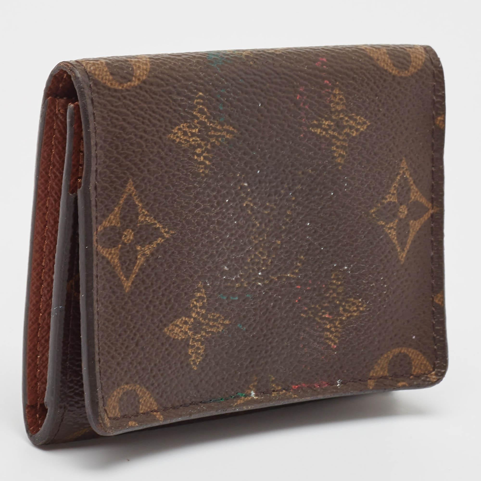 Noir Carte de visite Louis Vuitton en toile Monogram en vente