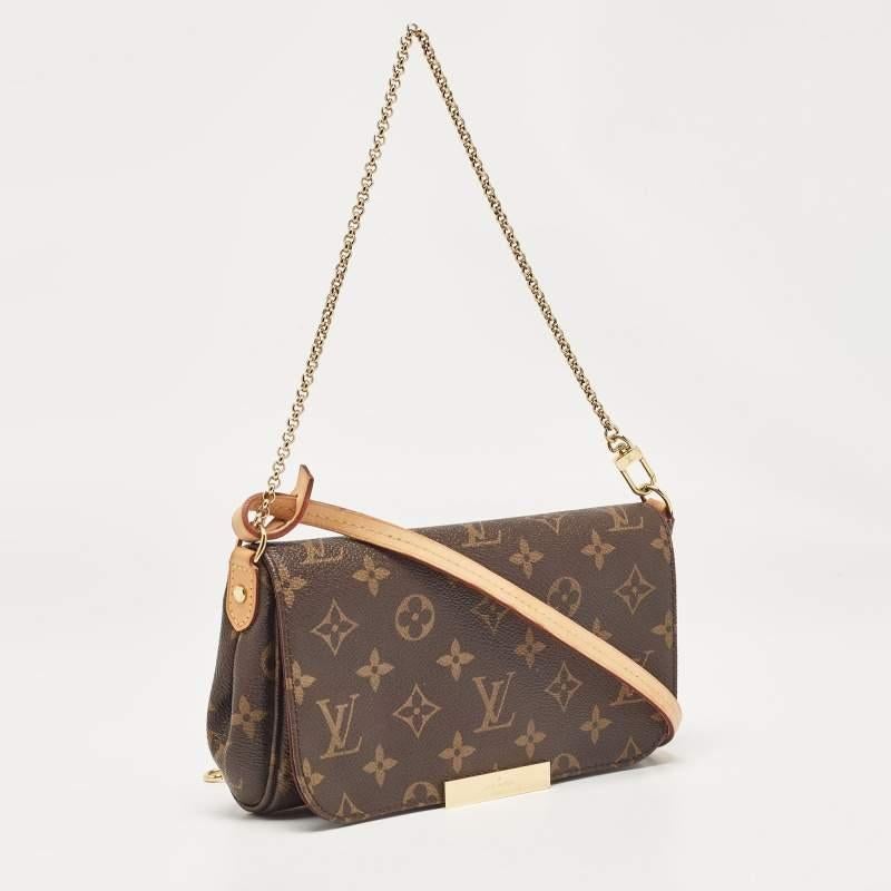 Brown Louis Vuitton Monogram Canvas Favorite PM Bag For Sale