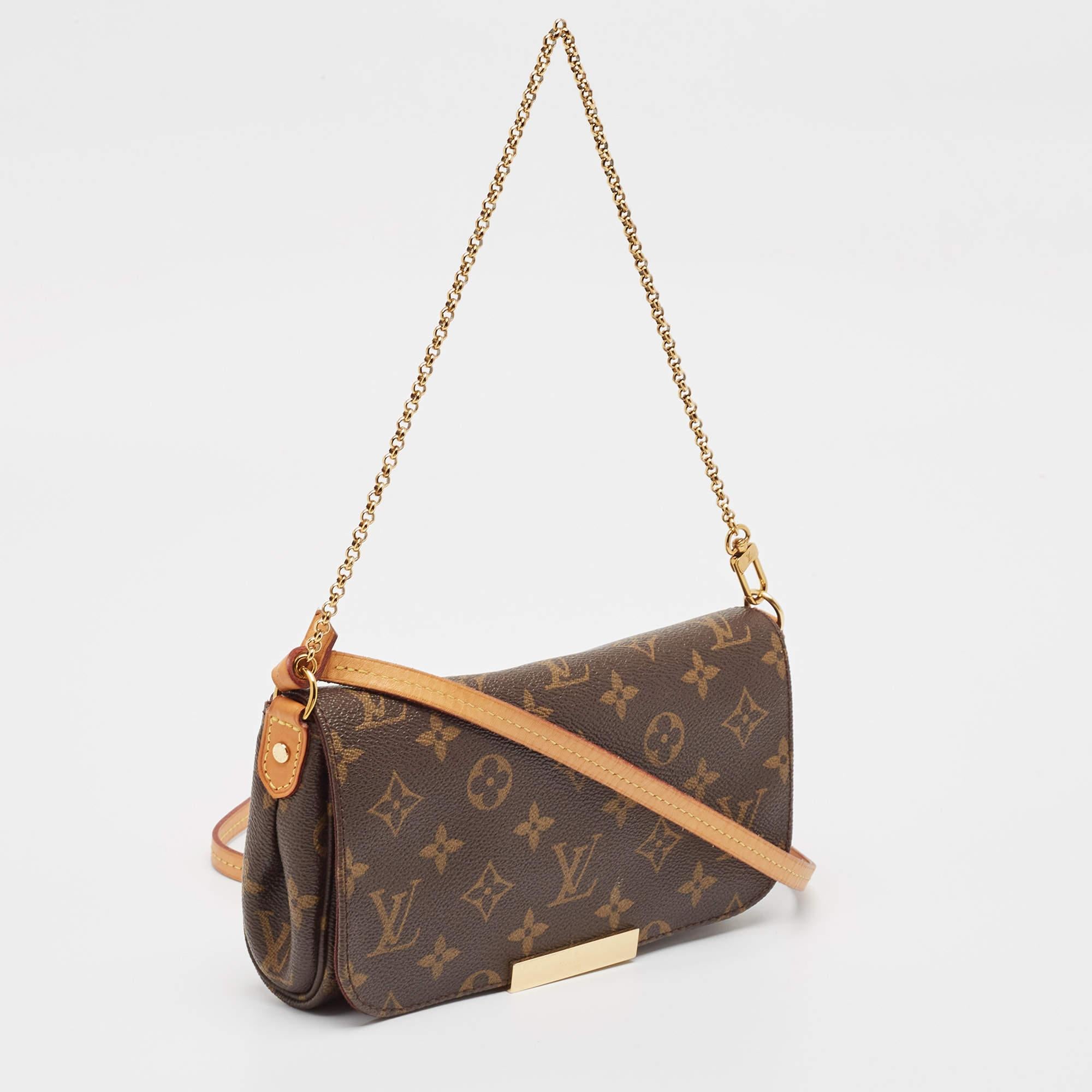 Brown Louis Vuitton Monogram Canvas Favorite PM Bag For Sale