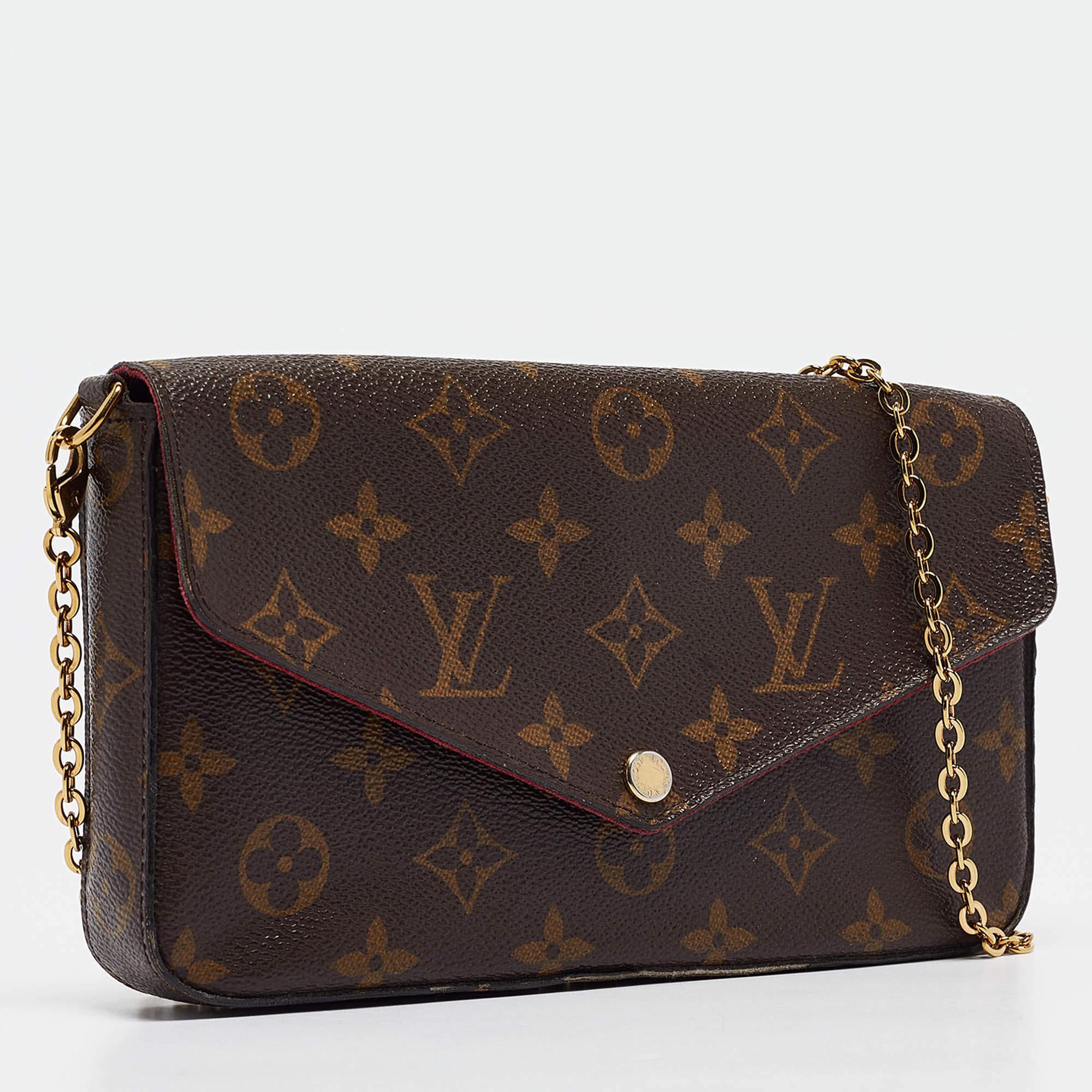 Nero Borsa Louis Vuitton Monogram Canvas Felicie Pochette in vendita