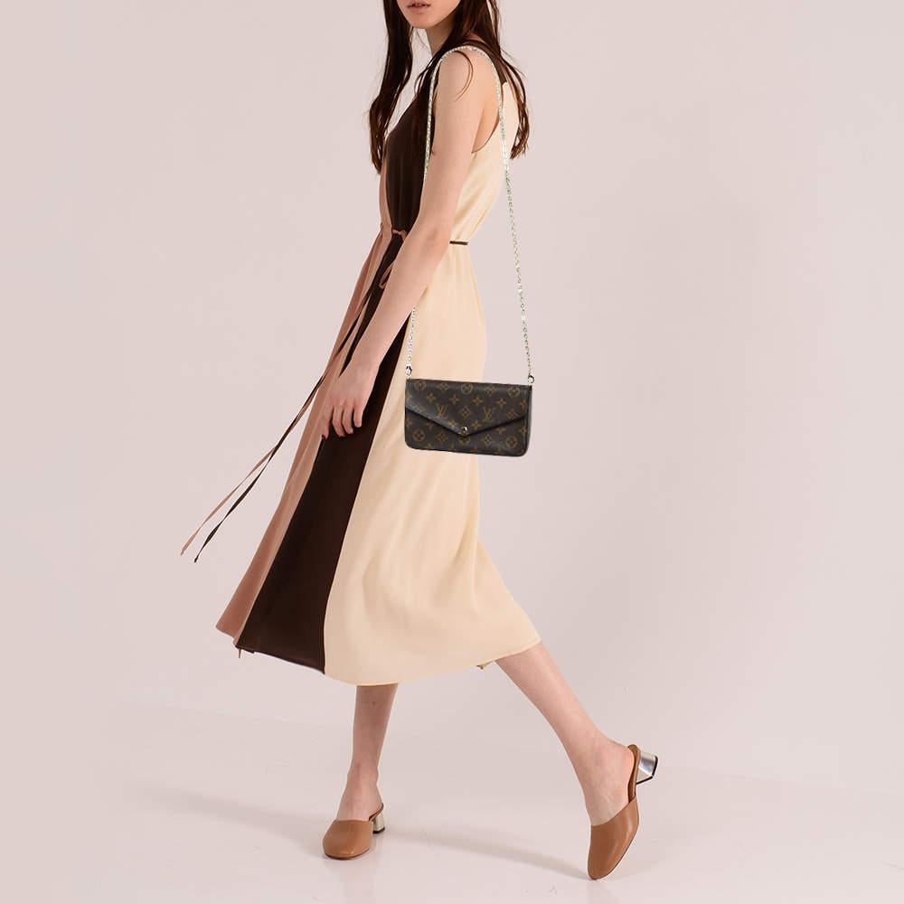 Brown Louis Vuitton Monogram Canvas Felicie Pochette Bag