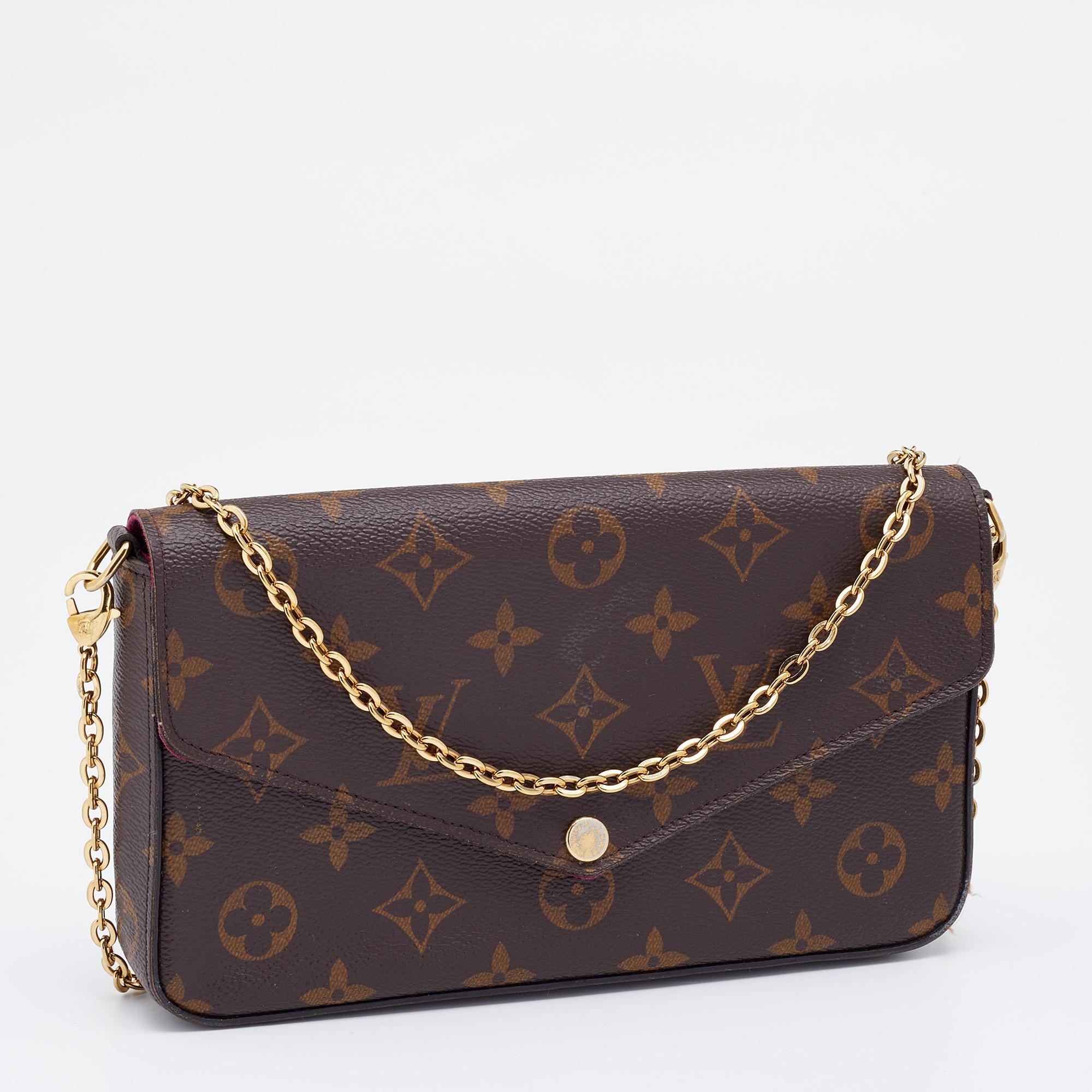 Louis Vuitton Monogram Canvas Felicie Pochette Bag In Good Condition In Dubai, Al Qouz 2