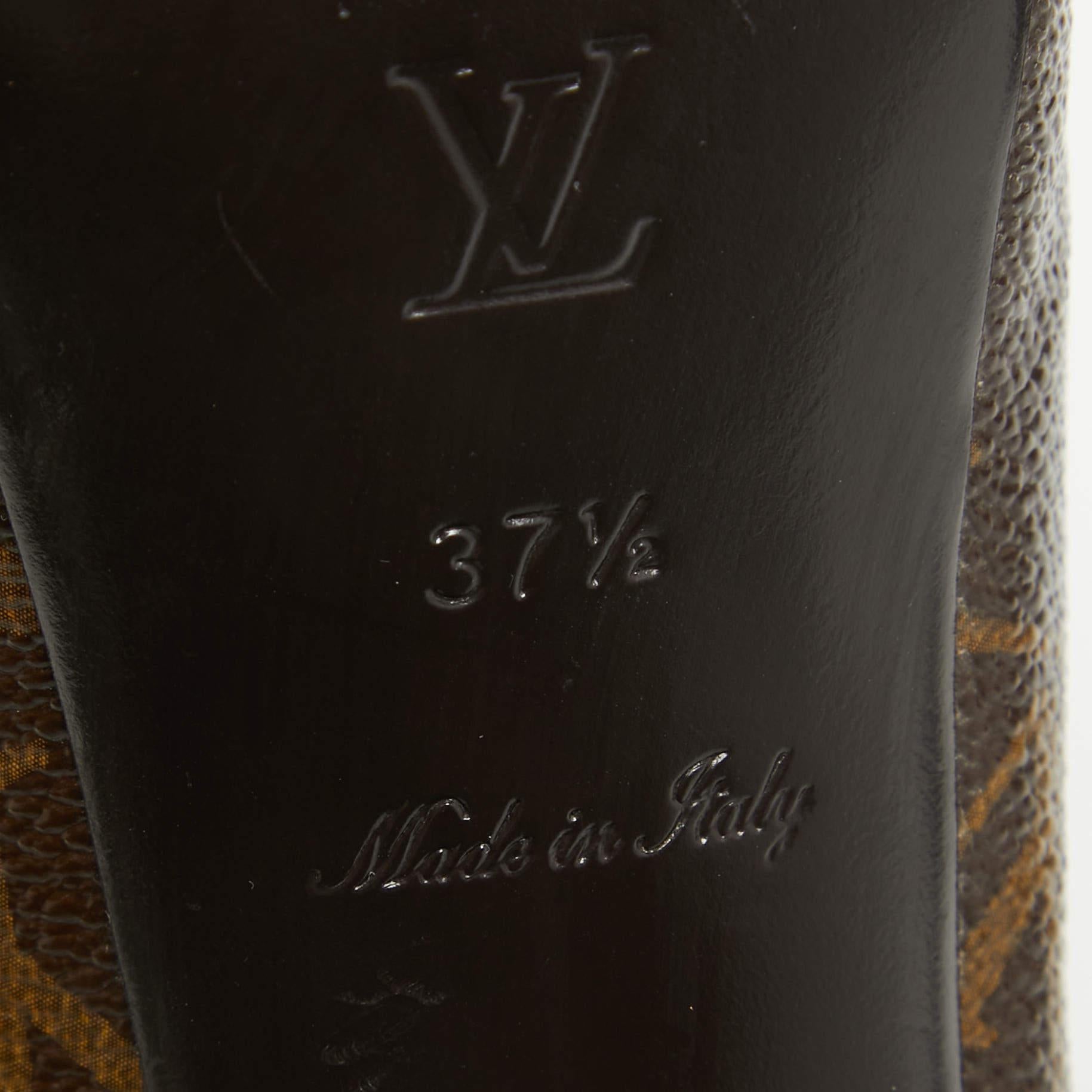 Women's Louis Vuitton Monogram Canvas Fetish Vanity Platform Pumps 37.5 For Sale