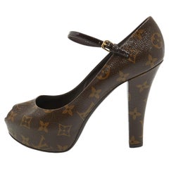 Louis Vuitton Monogram Canvas Fetish Vanity Platform Pumps 37.5
